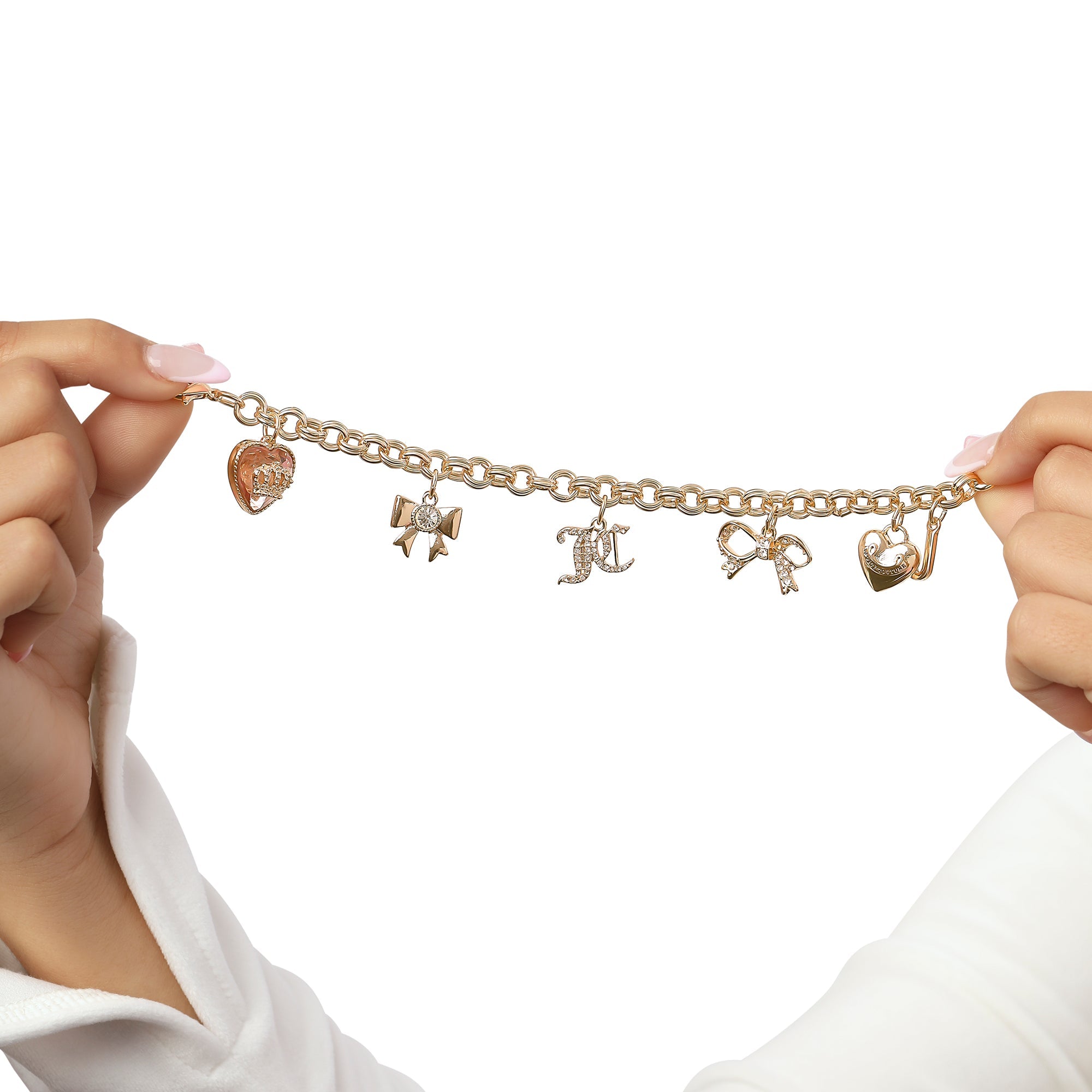 Charm Bracelet with Bow and Pave Details - Image 3