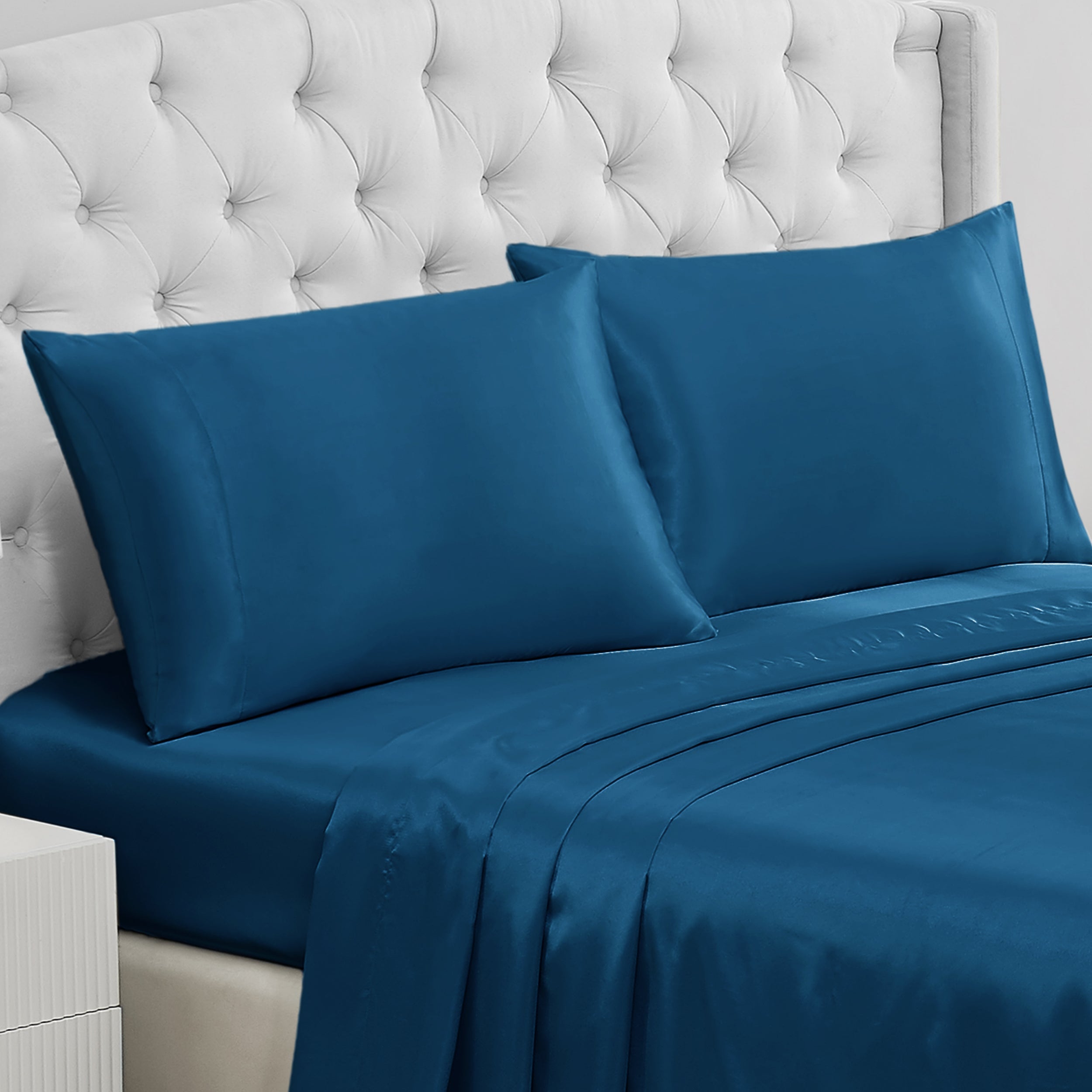 Solid Satin Pillow Case Set - Image 2