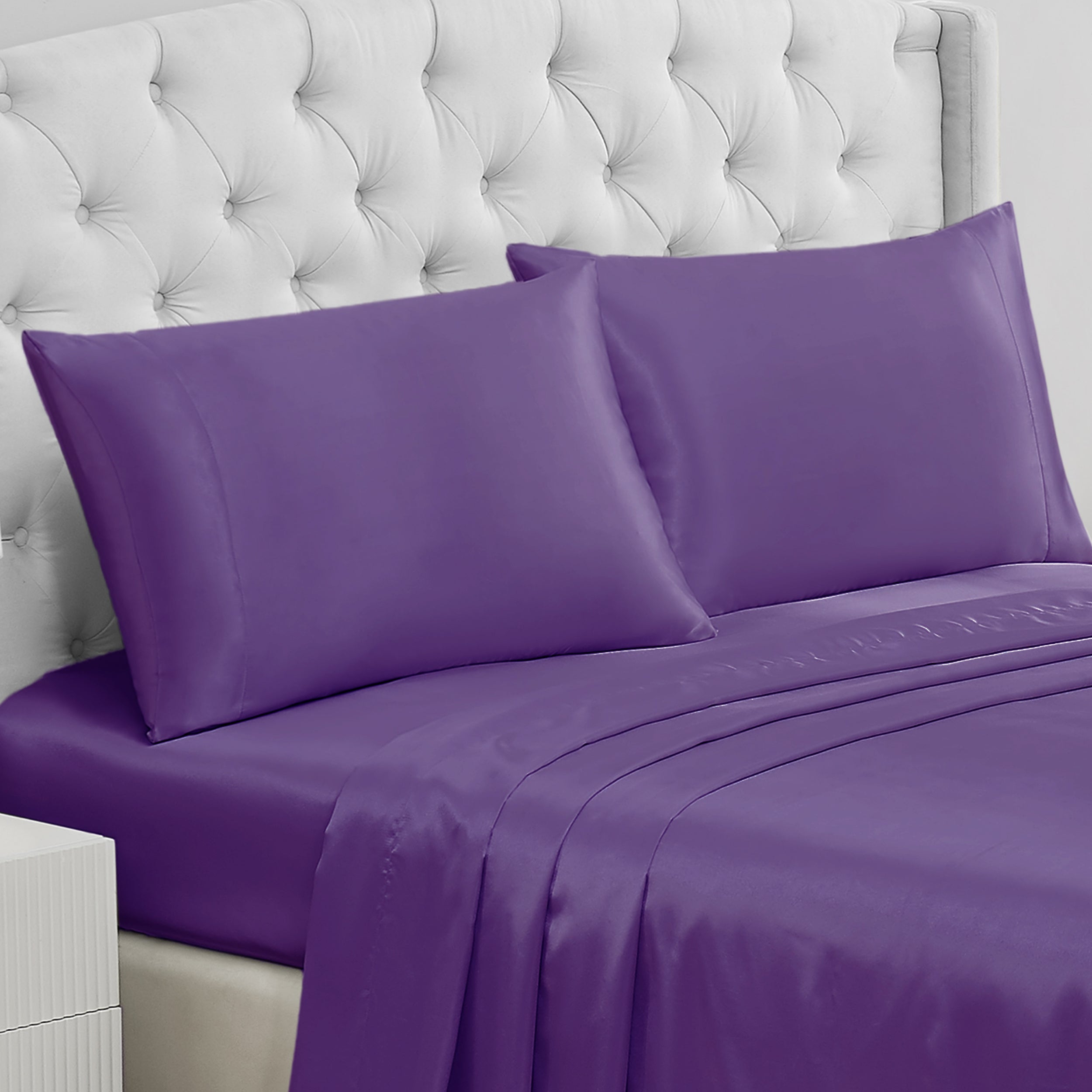 Solid Satin Pillow Case Set - Image 2