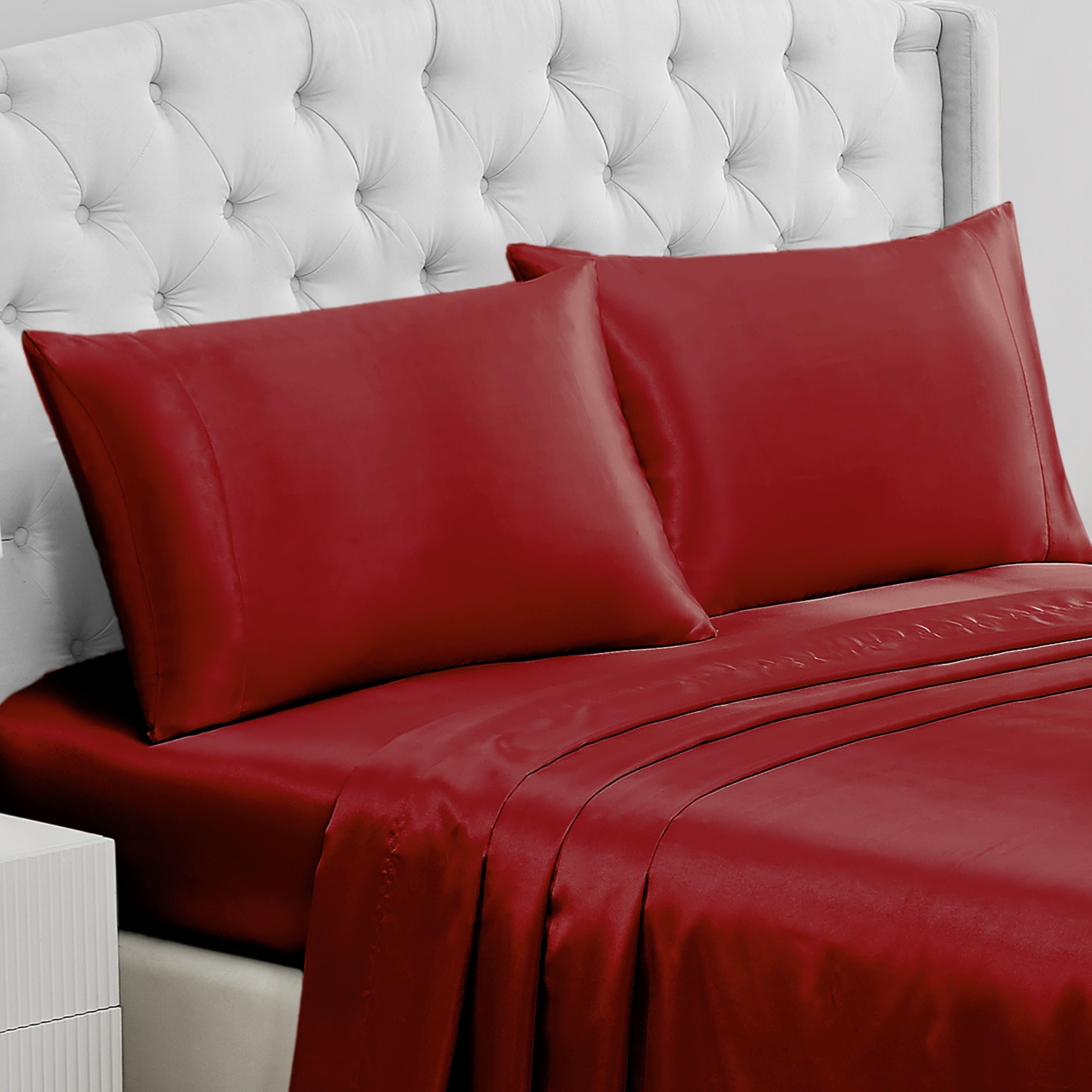 Solid Satin Pillow Case Set - Image 2