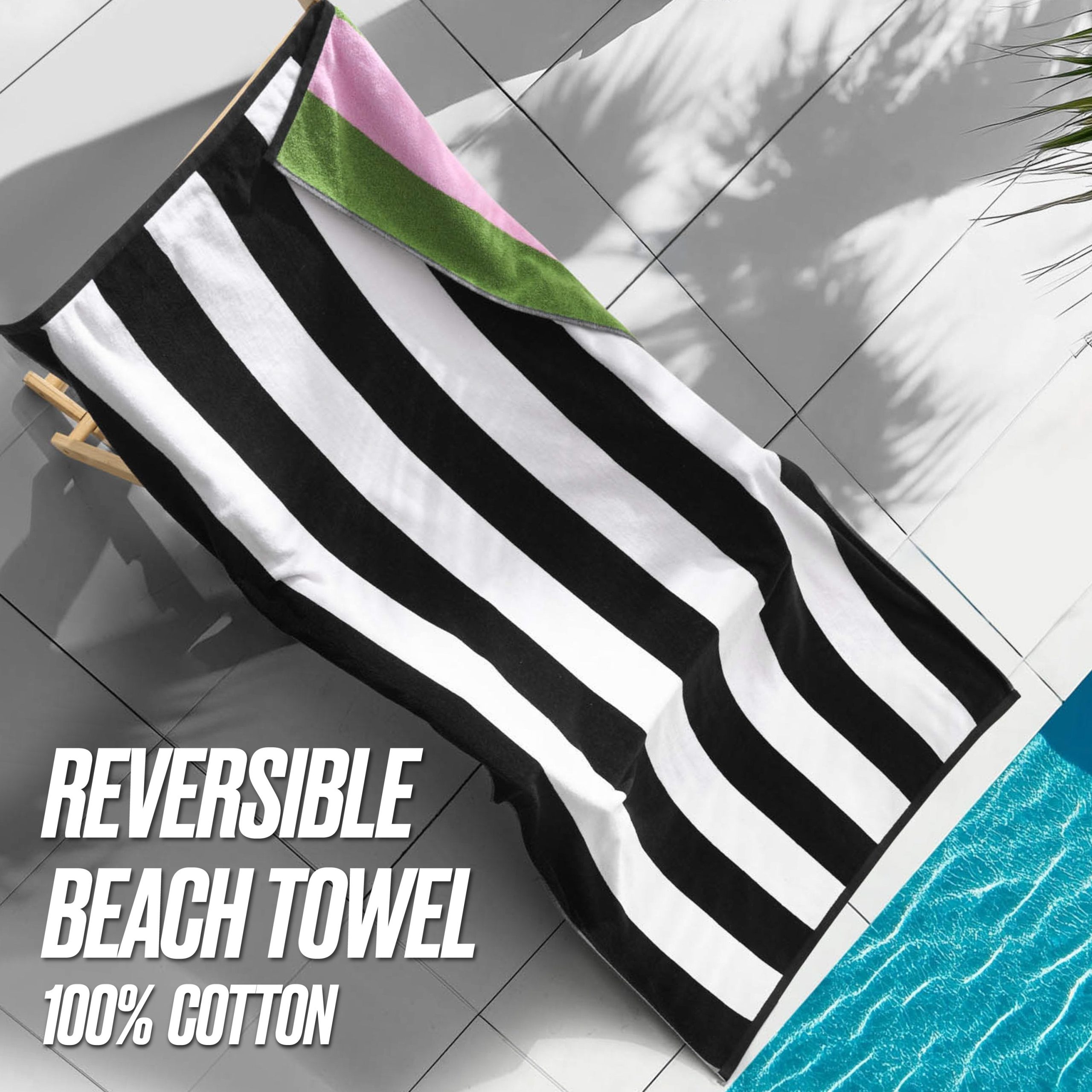 Reversible Cabana Cotton Beach Towel - Image 5