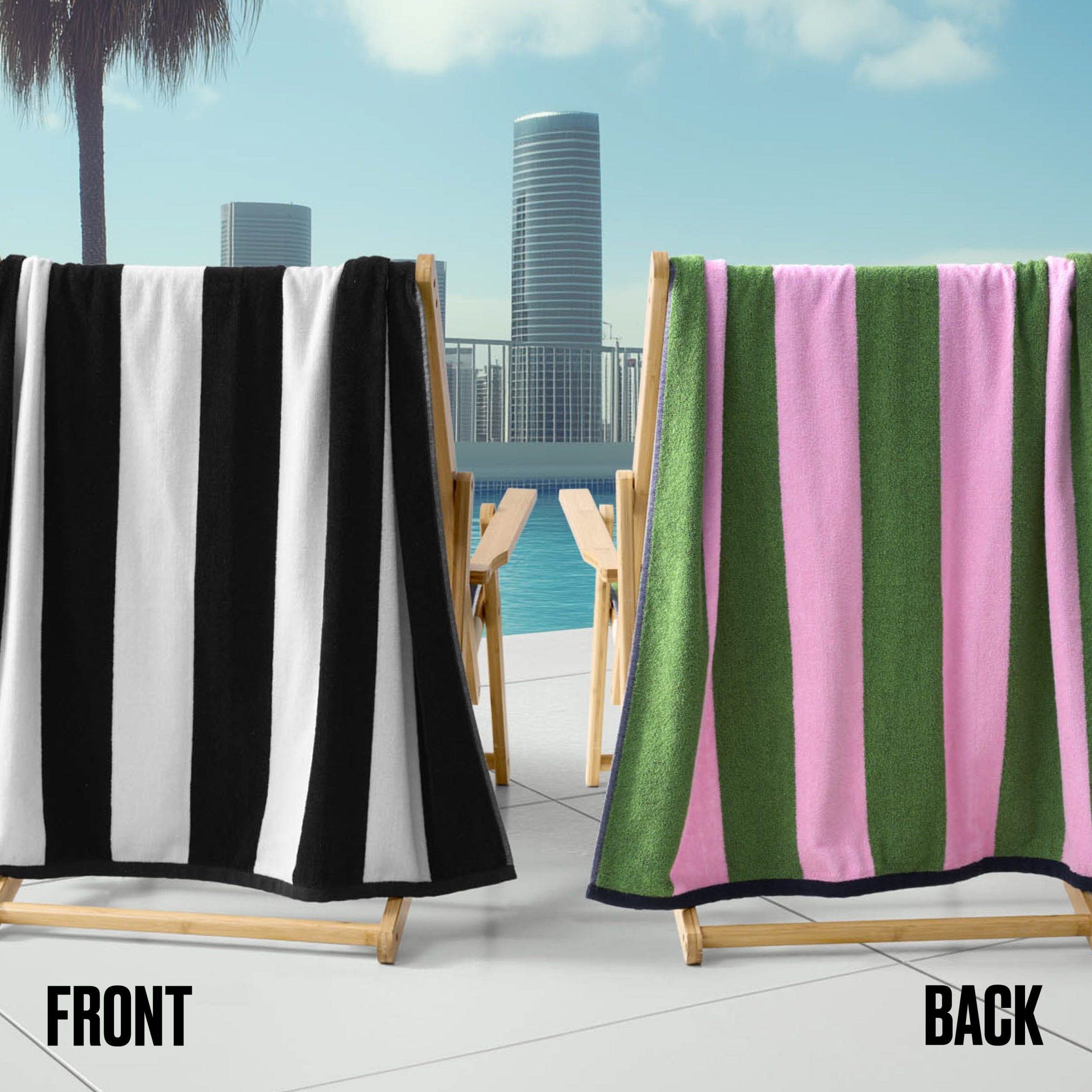 Reversible Cabana Cotton Beach Towel - Image 2