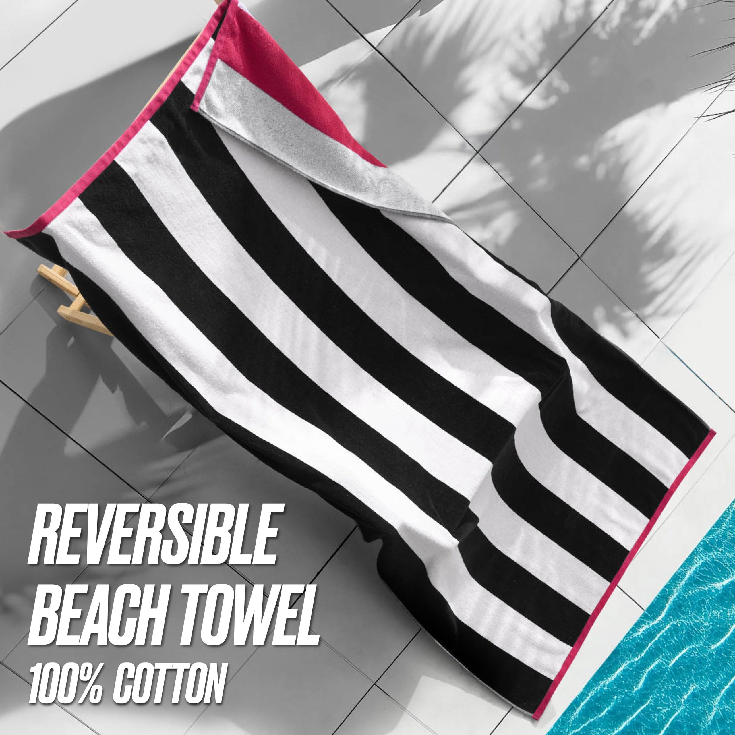 Reversible Cabana Cotton Beach Towel - Image 5