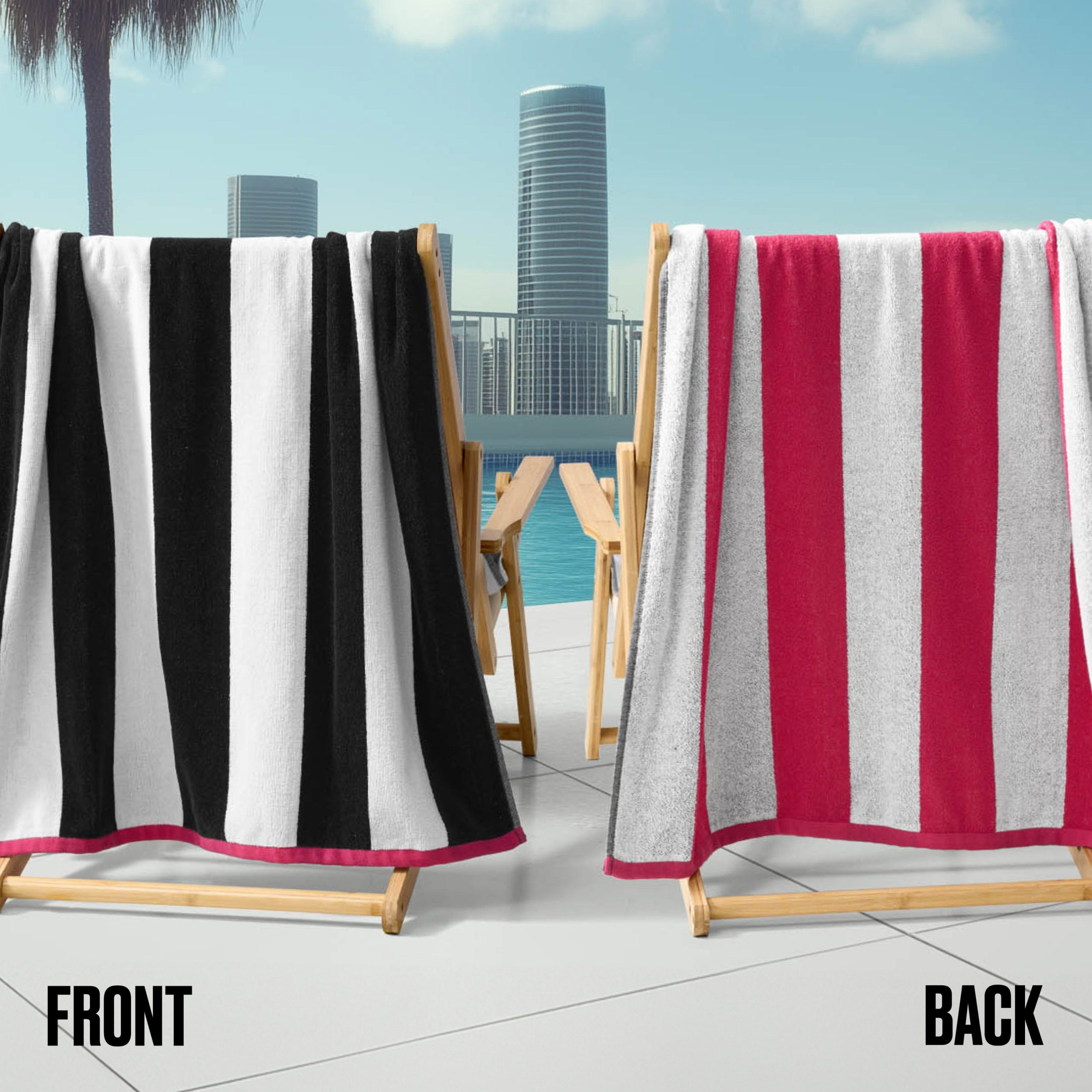 Reversible Cabana Cotton Beach Towel - Image 2