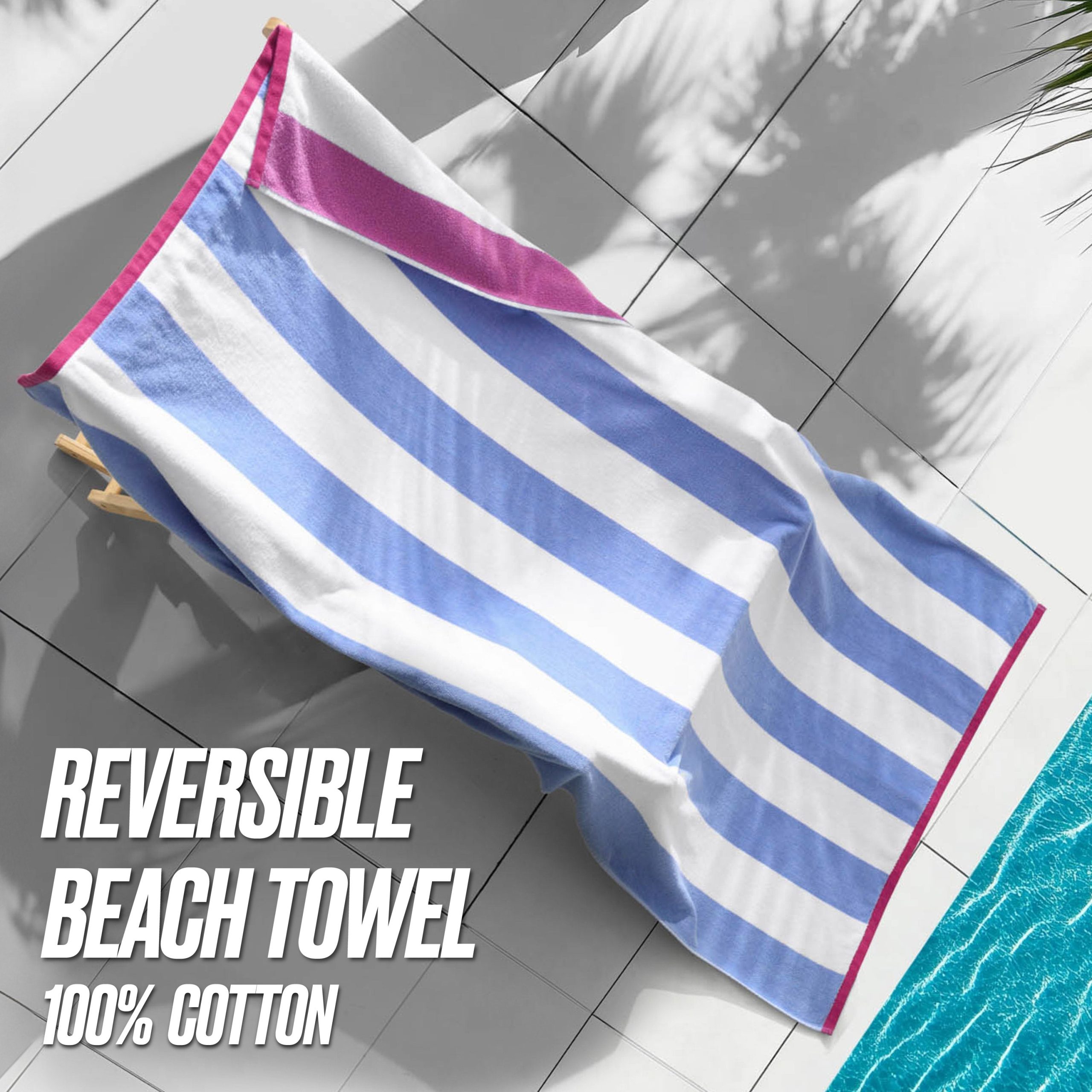 Reversible Cabana Cotton Beach Towel - Image 5