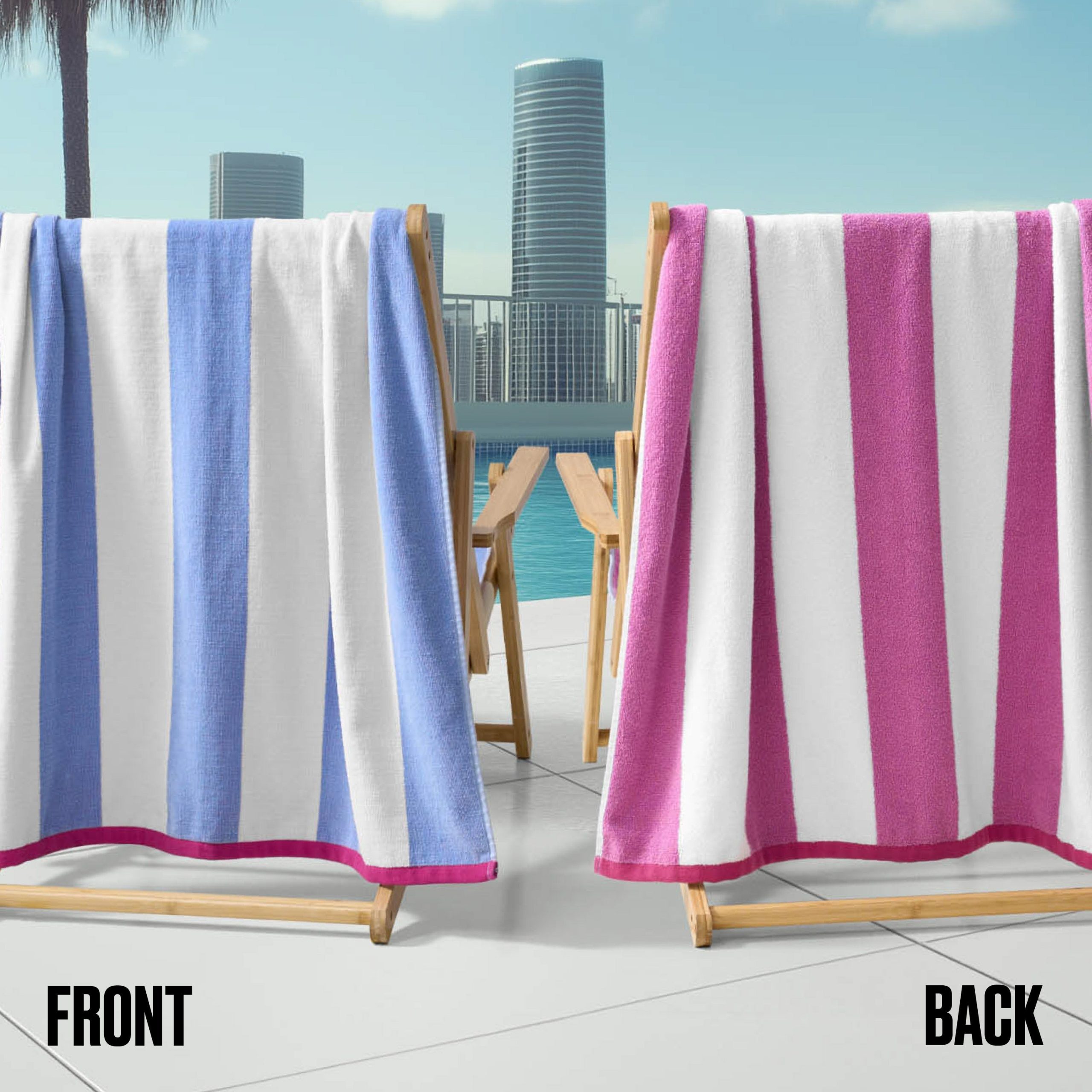 Reversible Cabana Cotton Beach Towel - Image 2