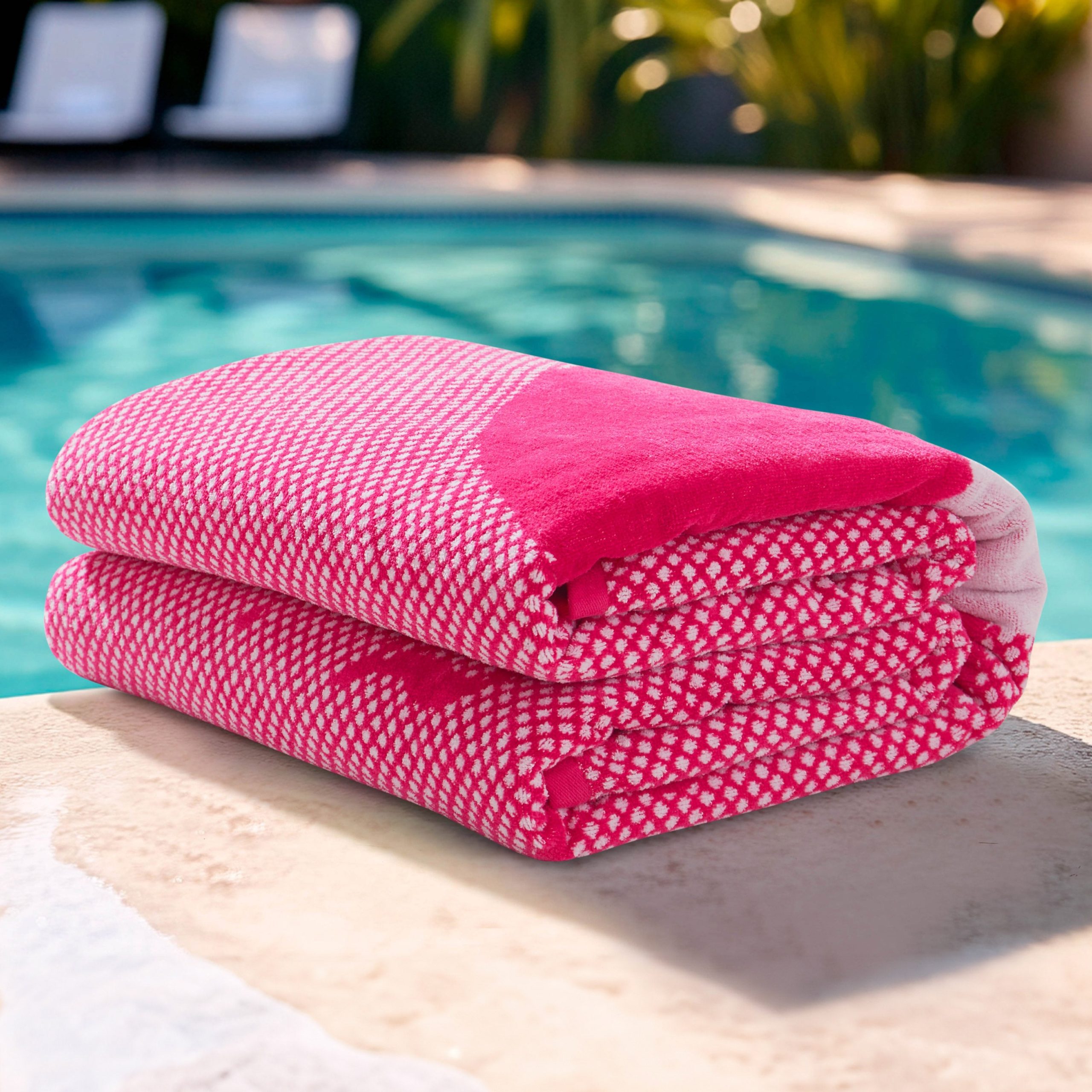 Pink Flamingo Cotton Beach Towel - Image 2