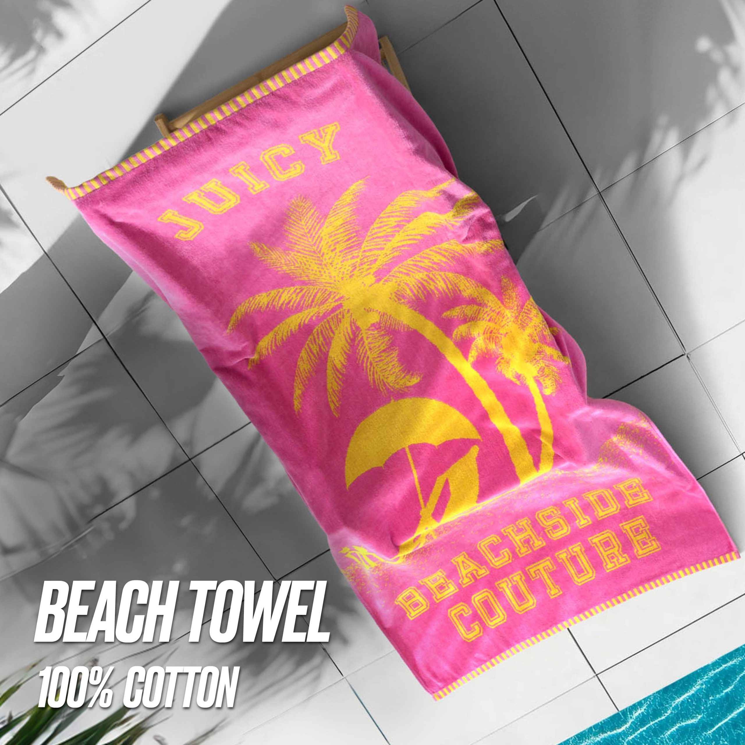 Pink Beachside Couture Cotton Beach Towel - Image 5