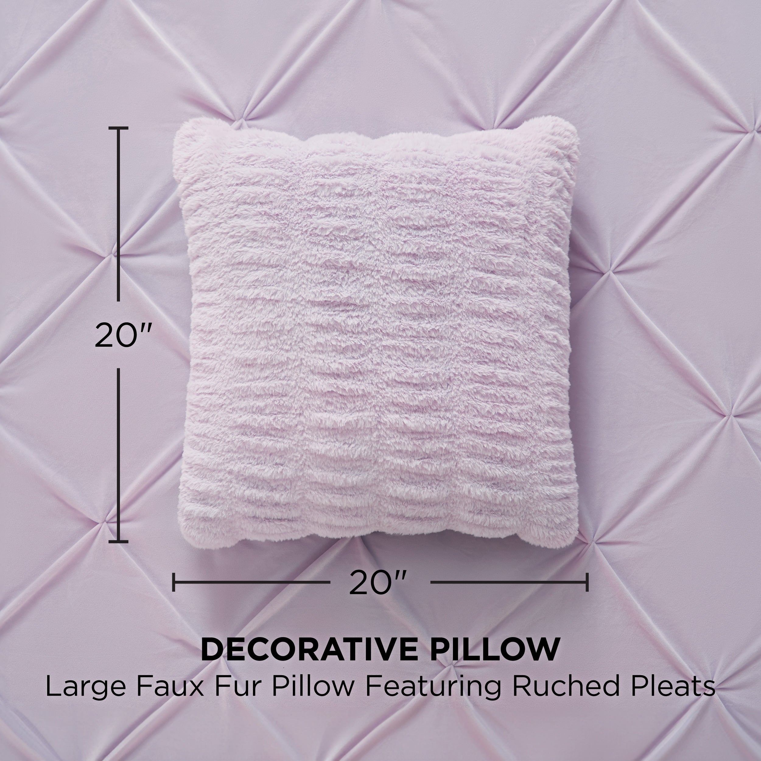 Pleated Faux Fur Decorative Pillow - Image 7
