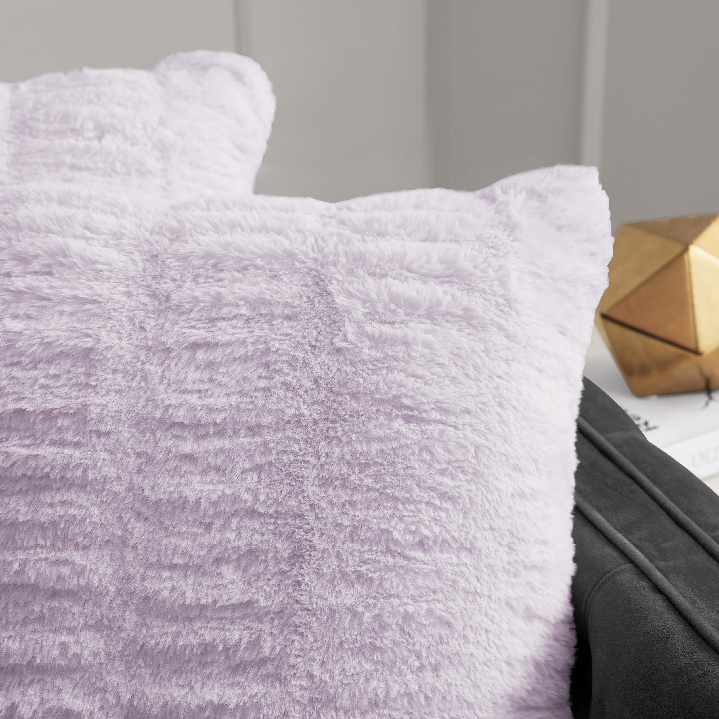 Pleated Faux Fur Decorative Pillow - Image 5