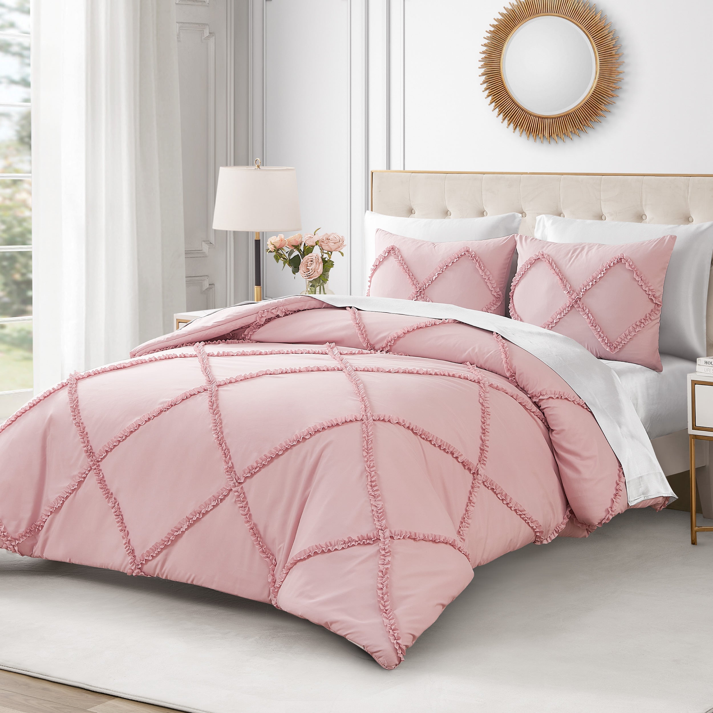Diamond Ruffle Comforter Set - Image 3
