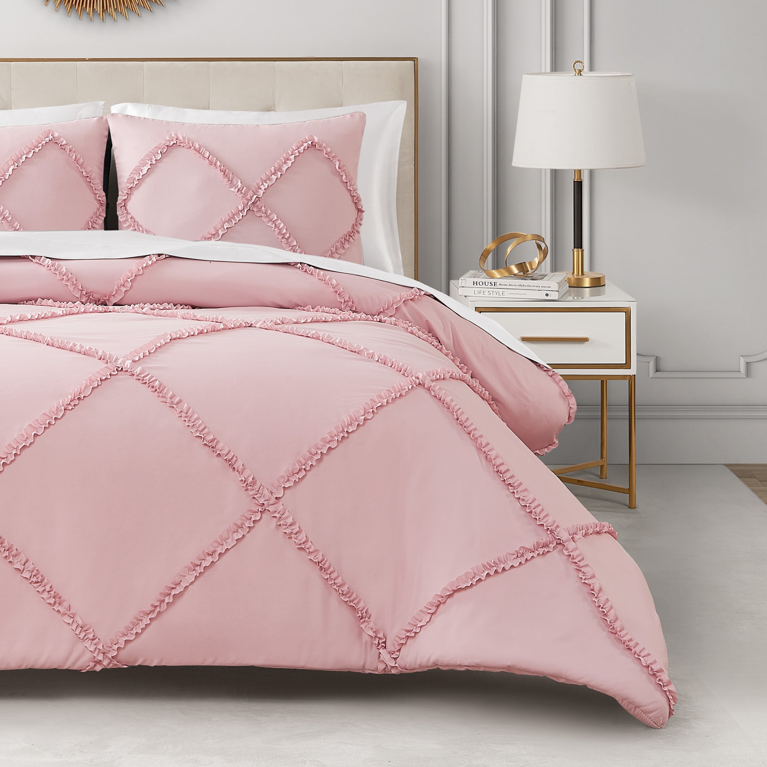 Diamond Ruffle Comforter Set - Image 4
