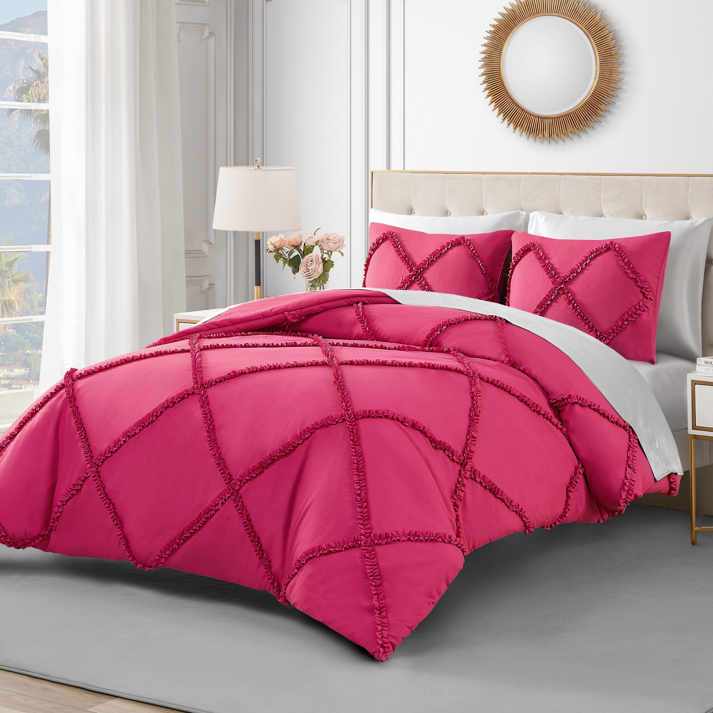 Diamond Ruffle Comforter Set - Image 3