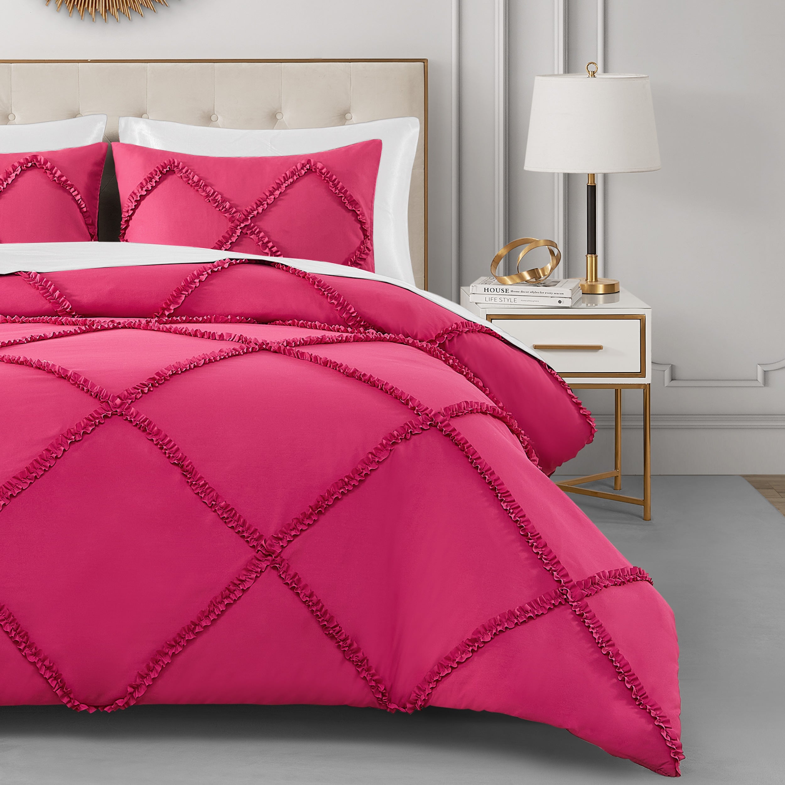 Diamond Ruffle Comforter Set - Image 4