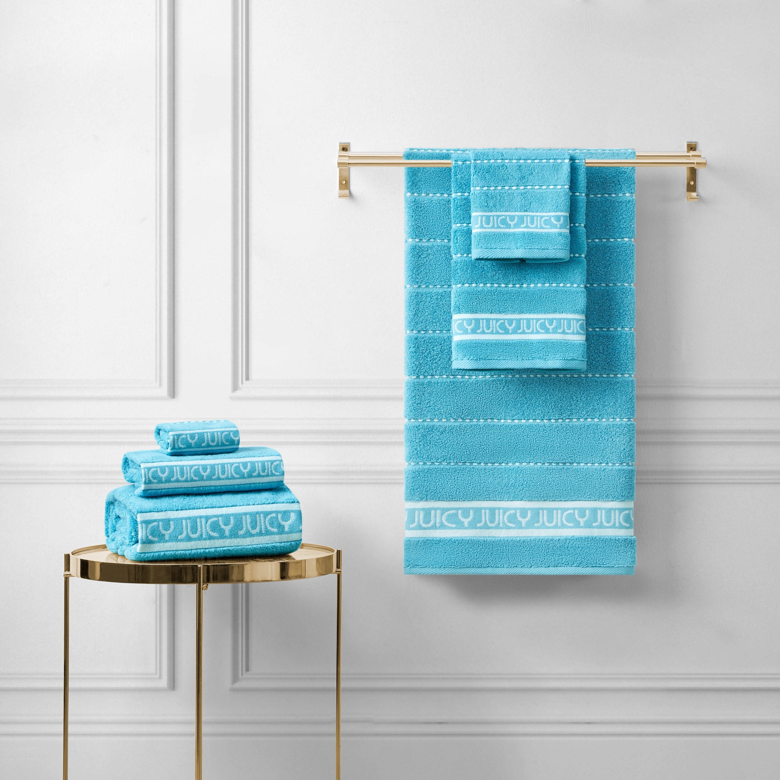 Plush Stripe Bath Towel Set - Image 3