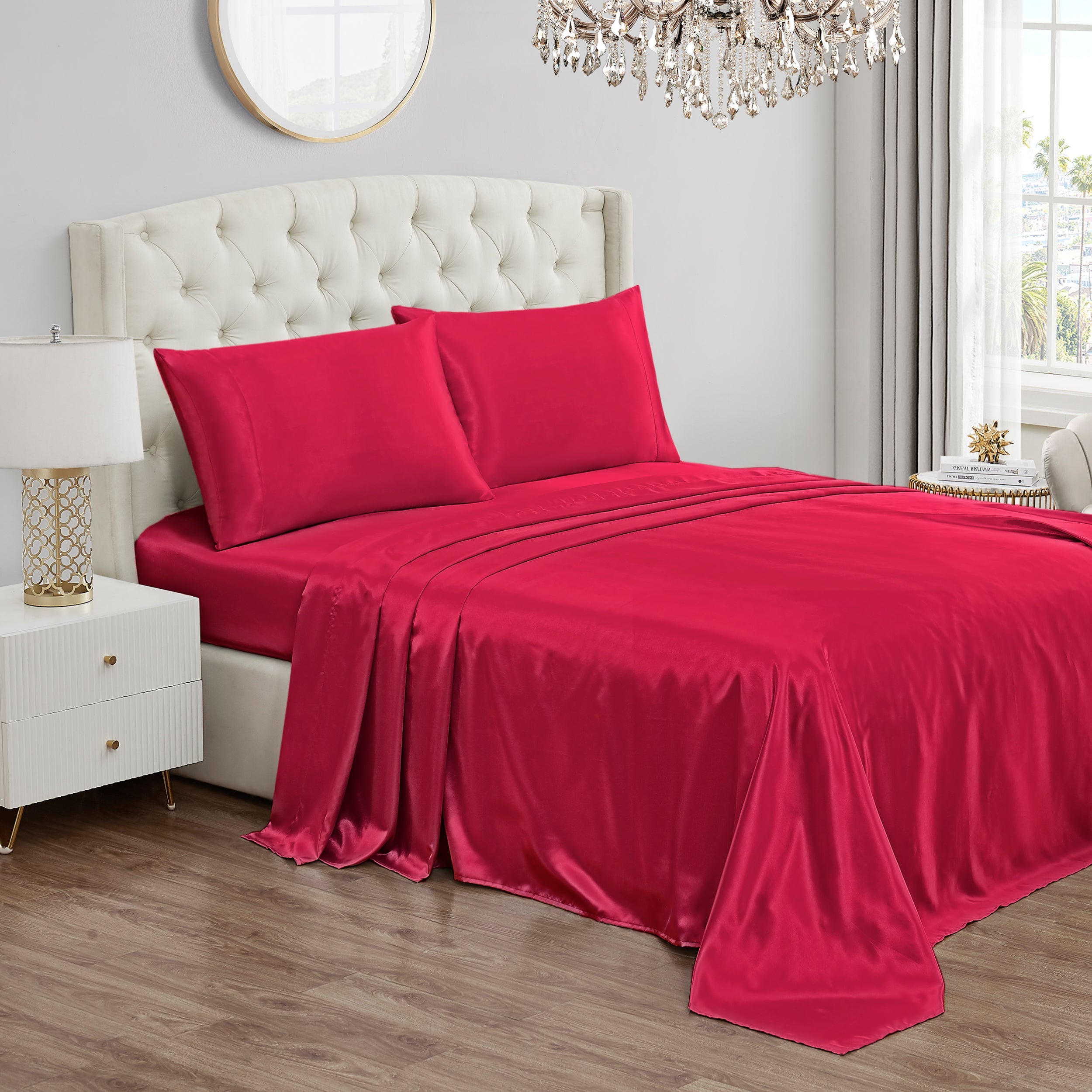 Solid Satin Sheet Set - Image 2