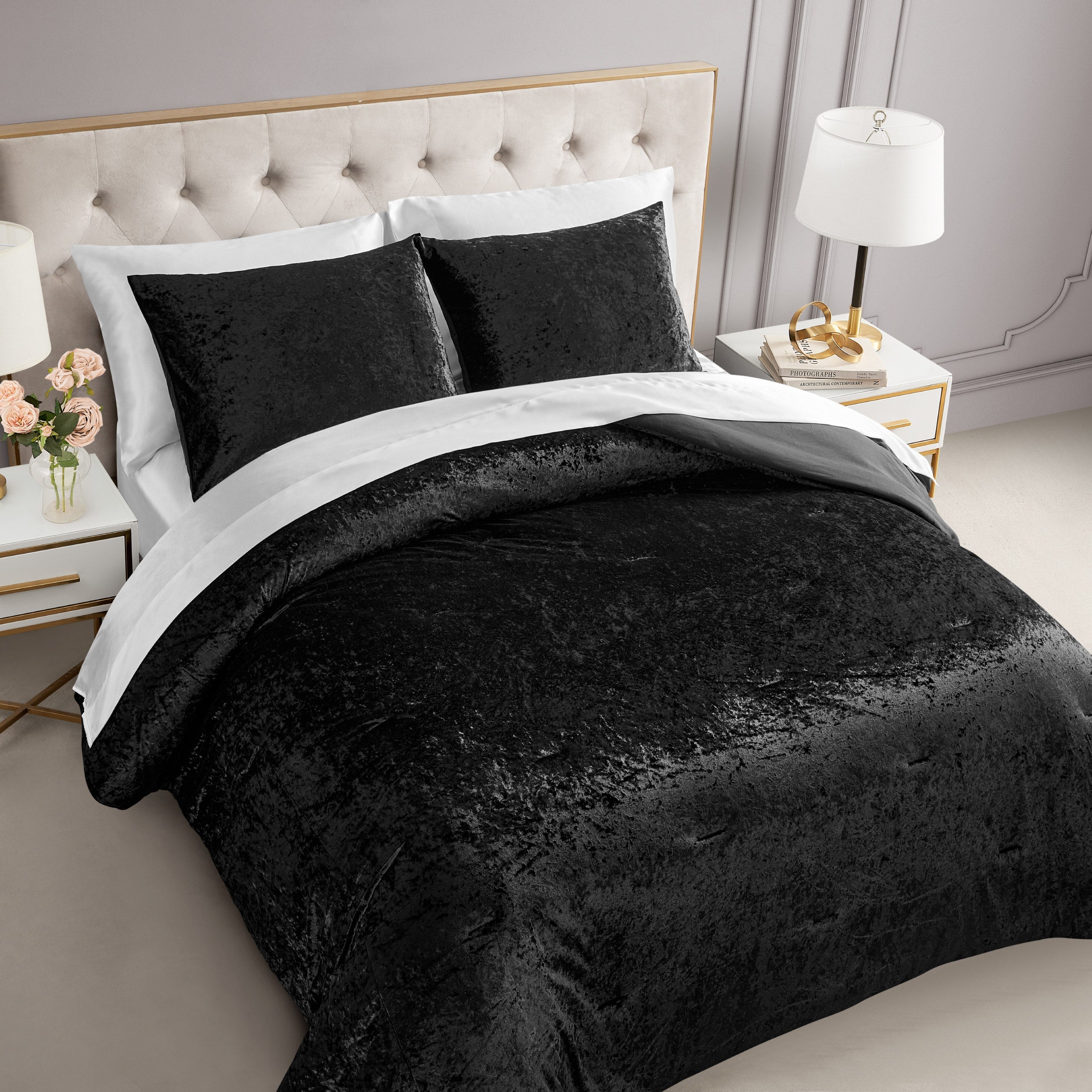Crushed Velvet Comforter Set - Image 2
