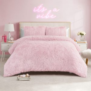 Shaggy Faux Fur Comforter Set