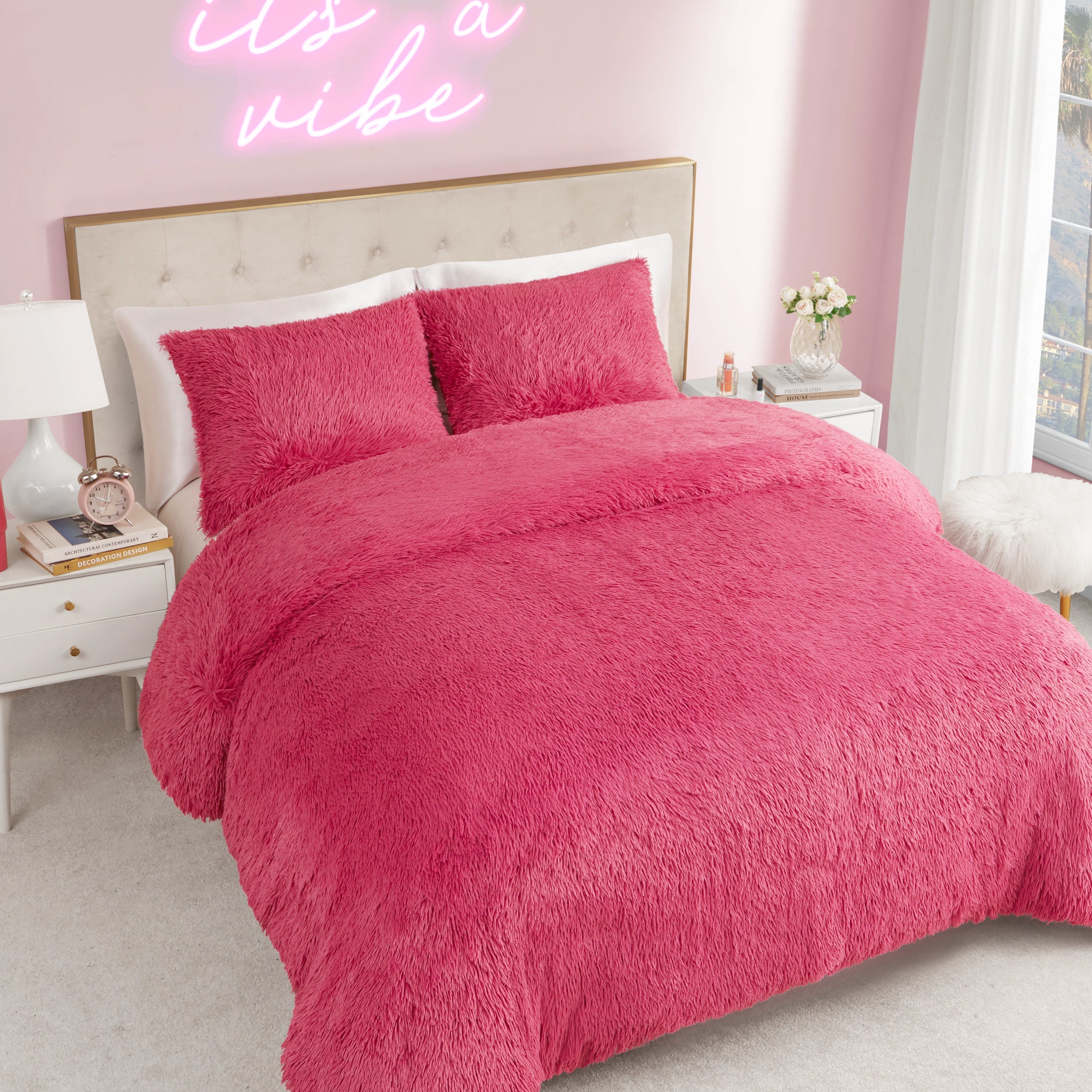 Shaggy Faux Fur Comforter Set - Image 4
