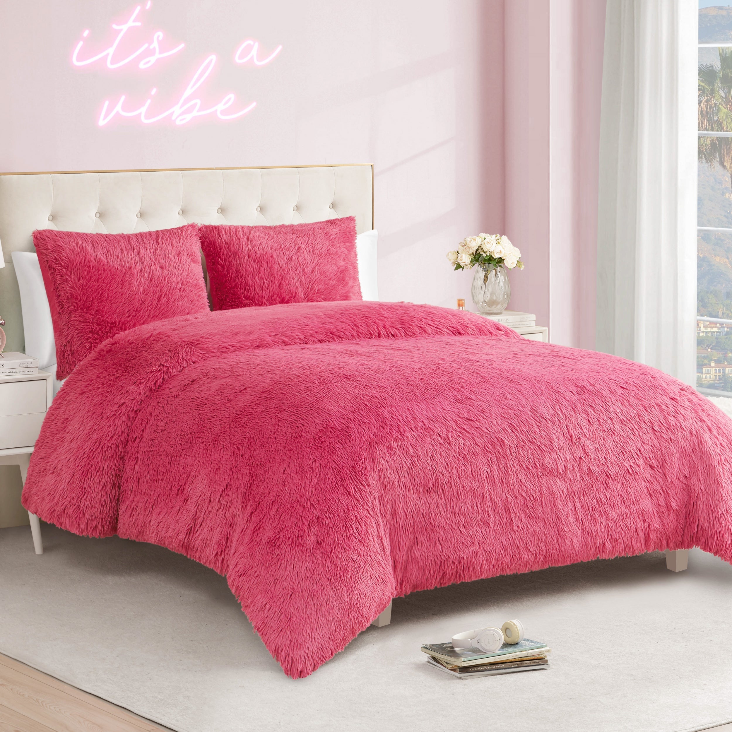 Shaggy Faux Fur Comforter Set - Image 2