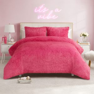 Shaggy Faux Fur Comforter Set