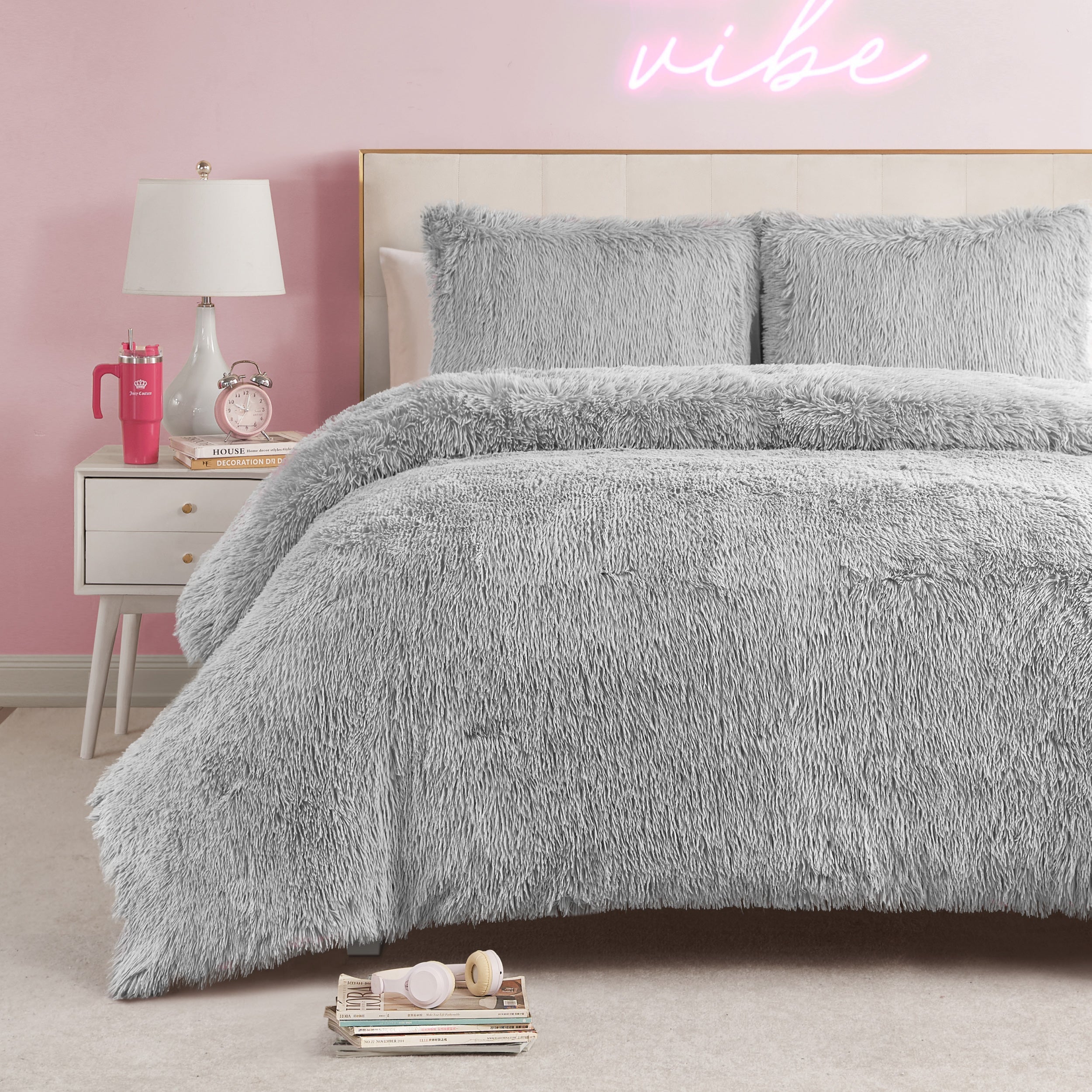 Shaggy Faux Fur Comforter Set - Image 3