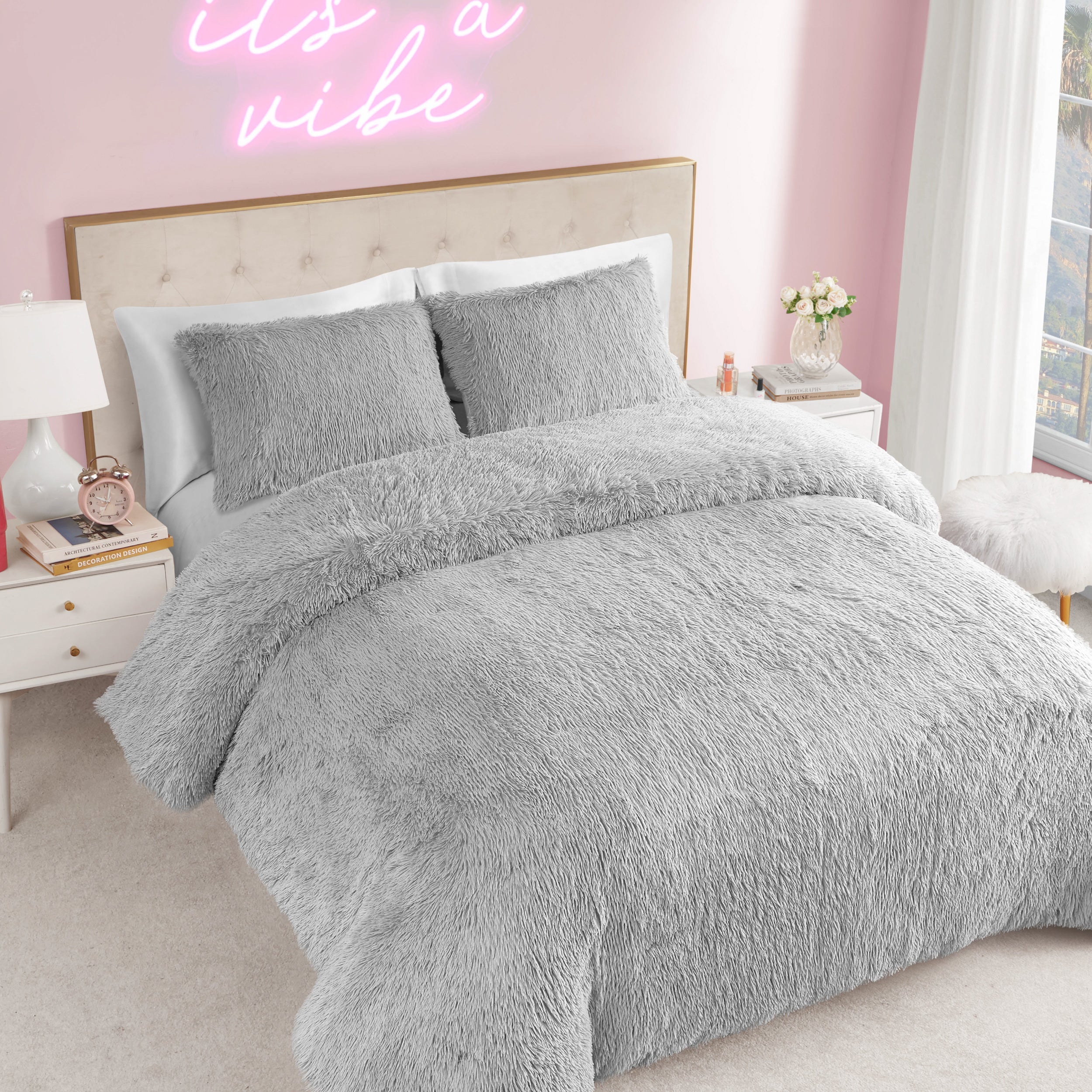 Shaggy Faux Fur Comforter Set - Image 4