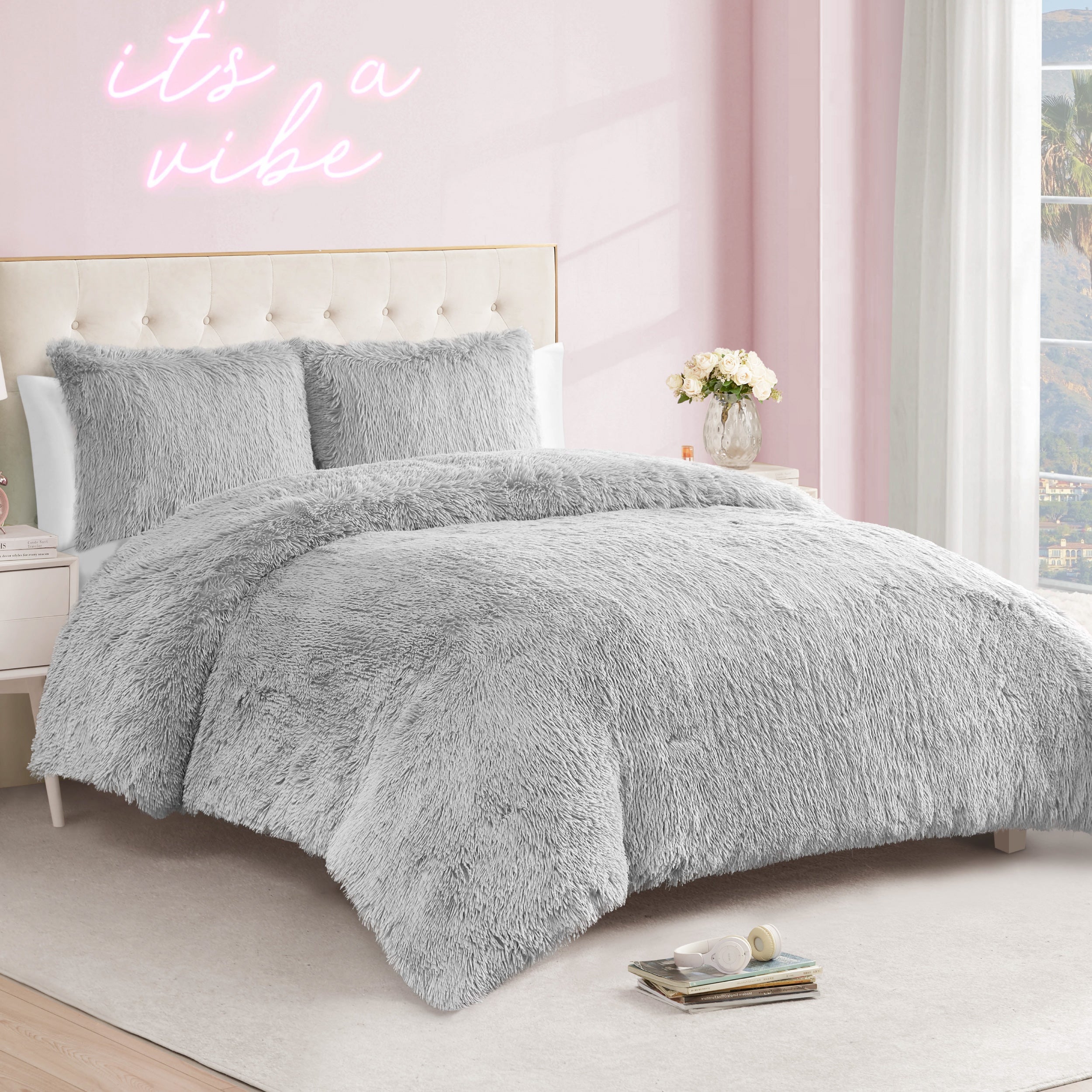 Shaggy Faux Fur Comforter Set - Image 2