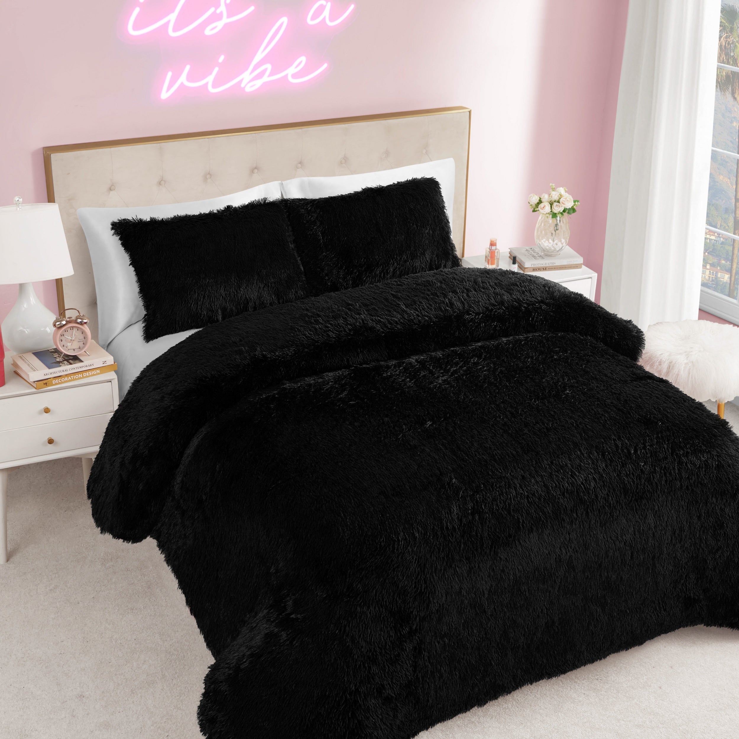Shaggy Faux Fur Comforter Set - Image 4