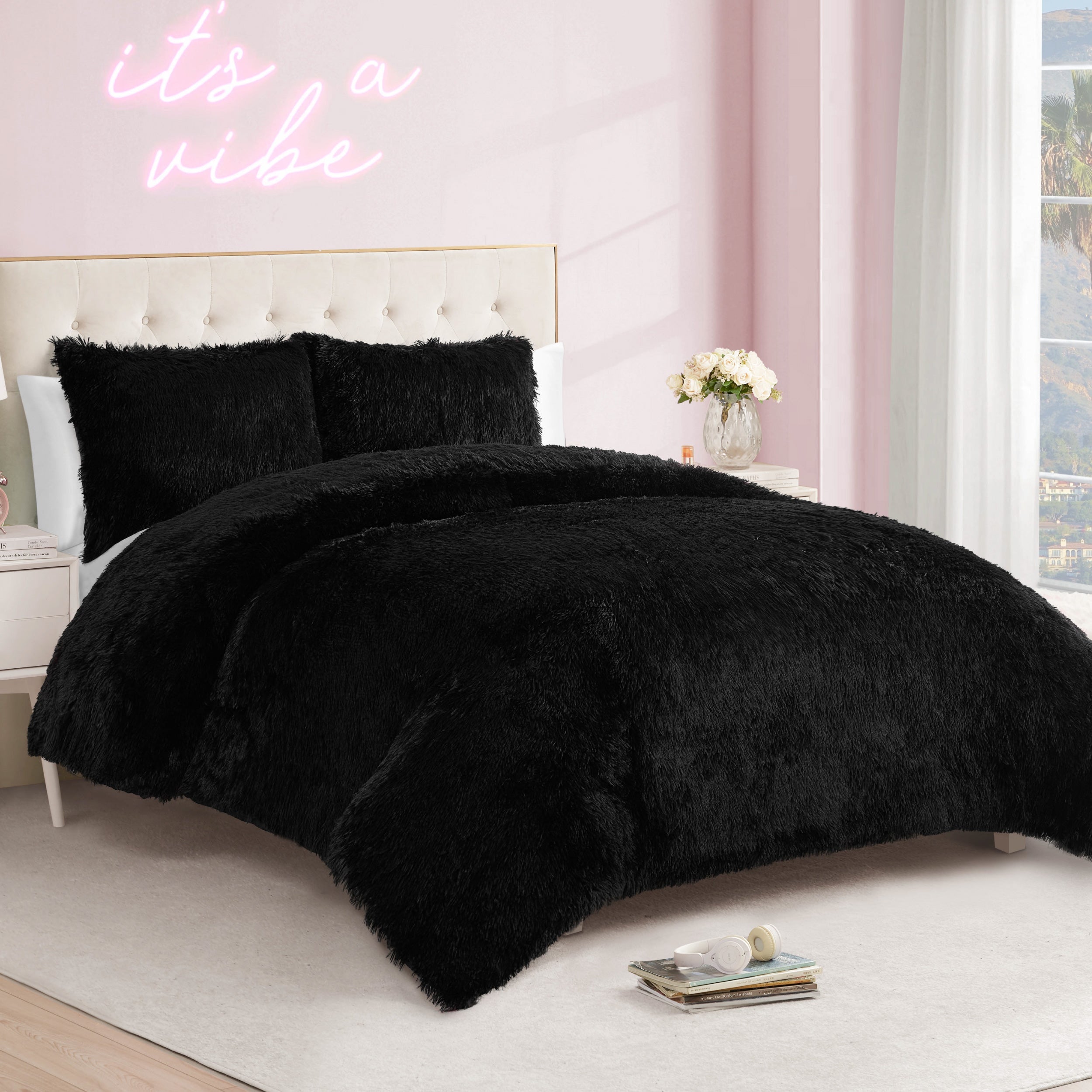 Shaggy Faux Fur Comforter Set - Image 2