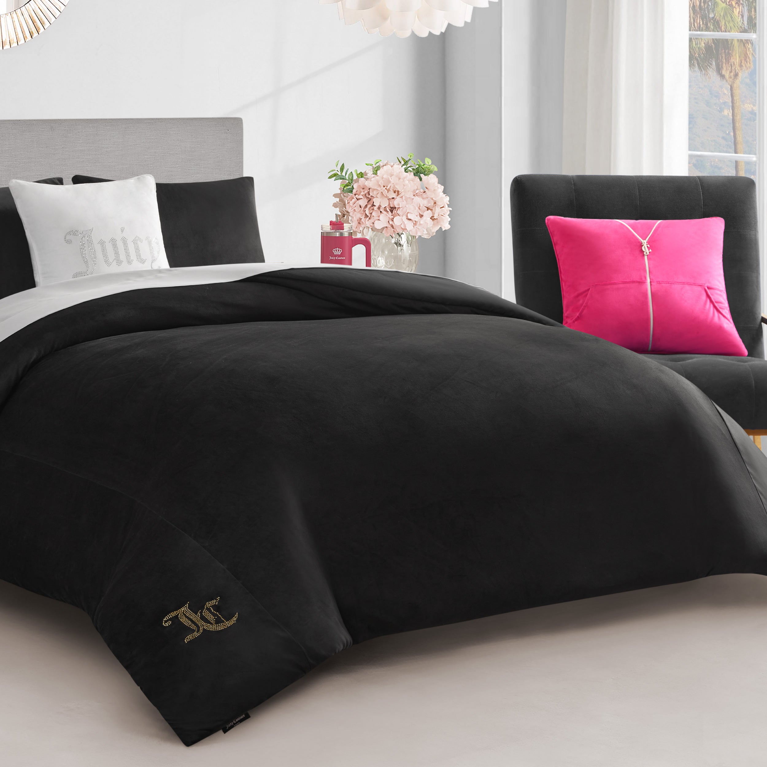 Solid Velour Comforter Set - Image 2