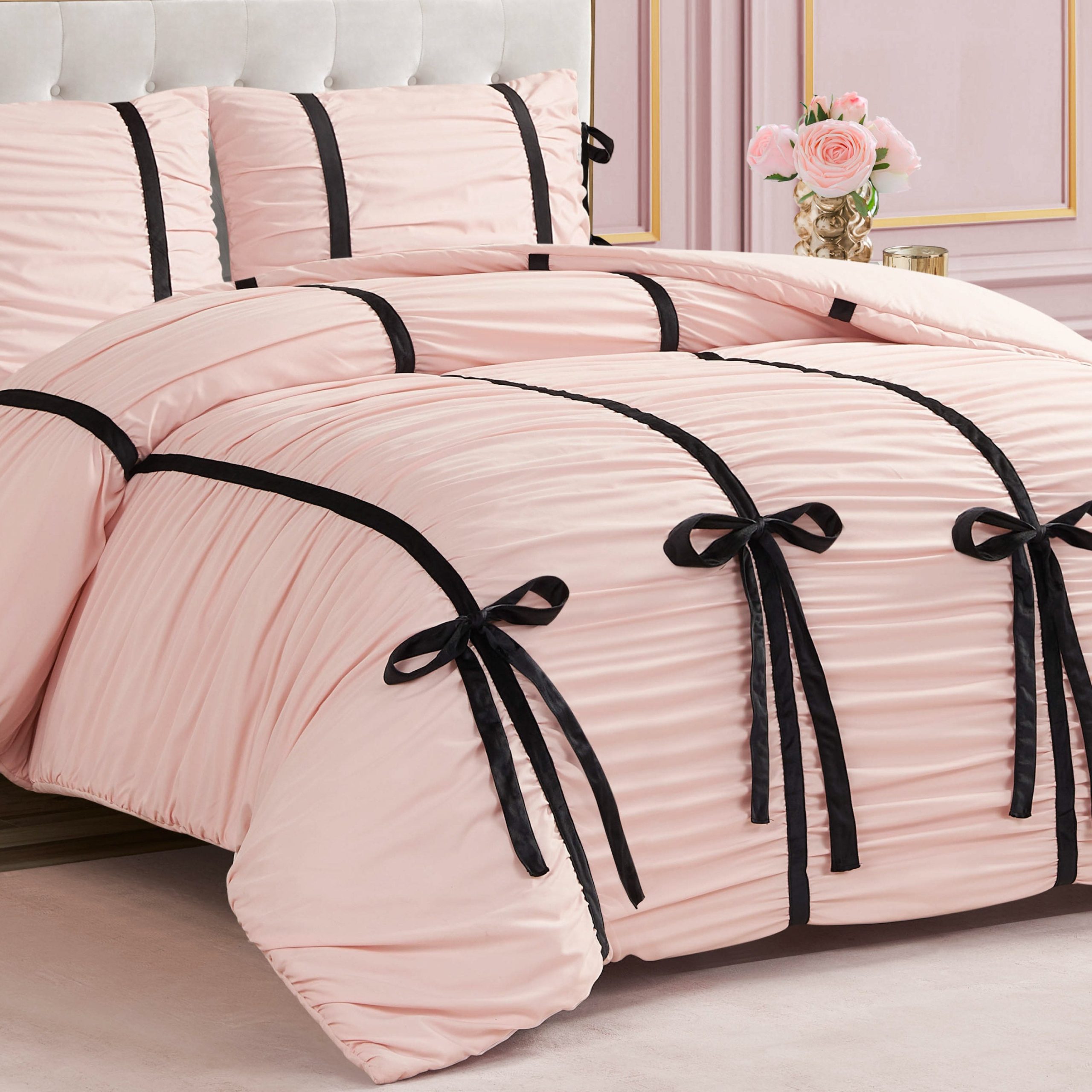 Amelie Bows Ruched Comforter Set - Image 2
