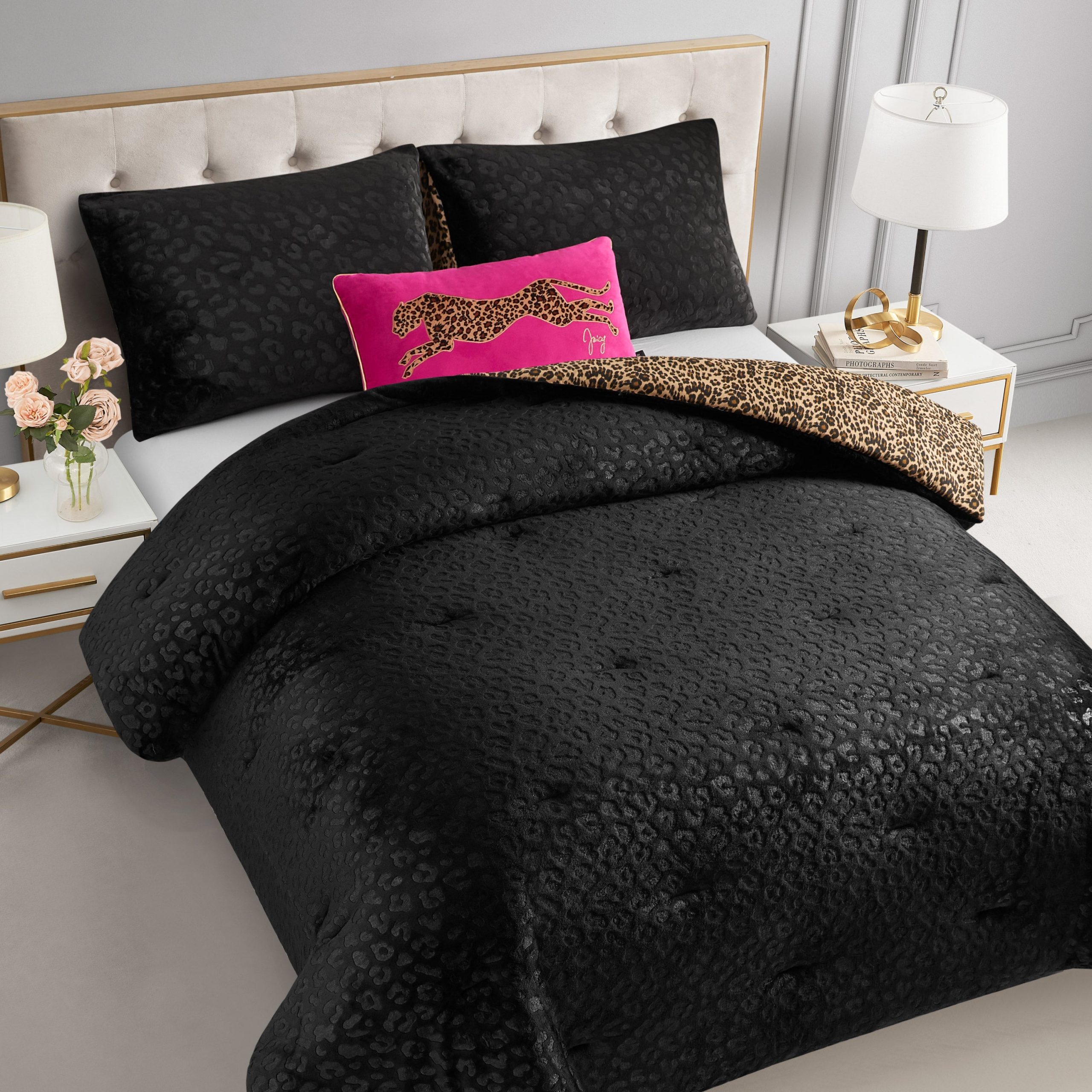 Embossed Leopard Reversible Comforter Set - Image 6