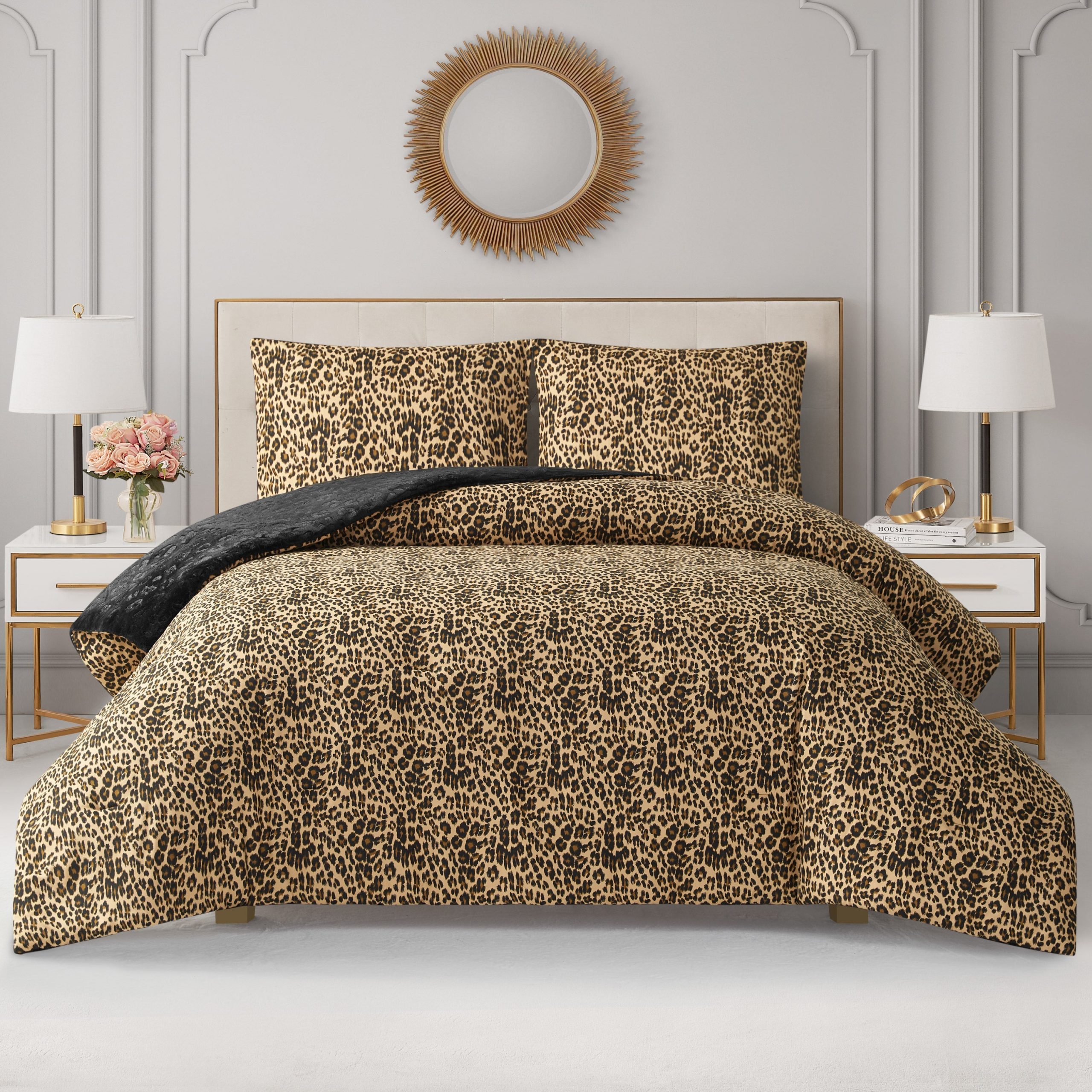 Embossed Leopard Reversible Comforter Set - Image 4
