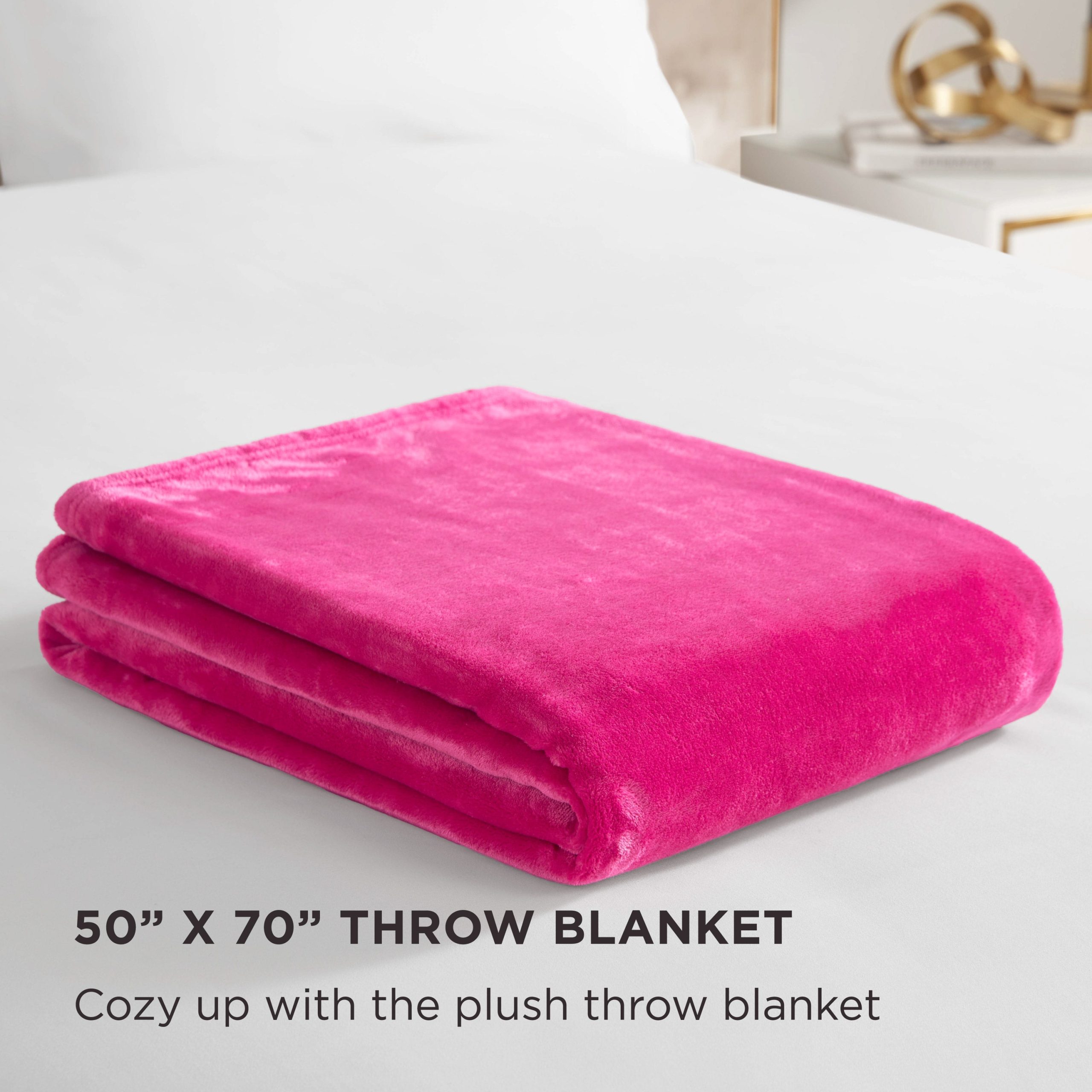 Solid Plush Throw Blanket - Image 2