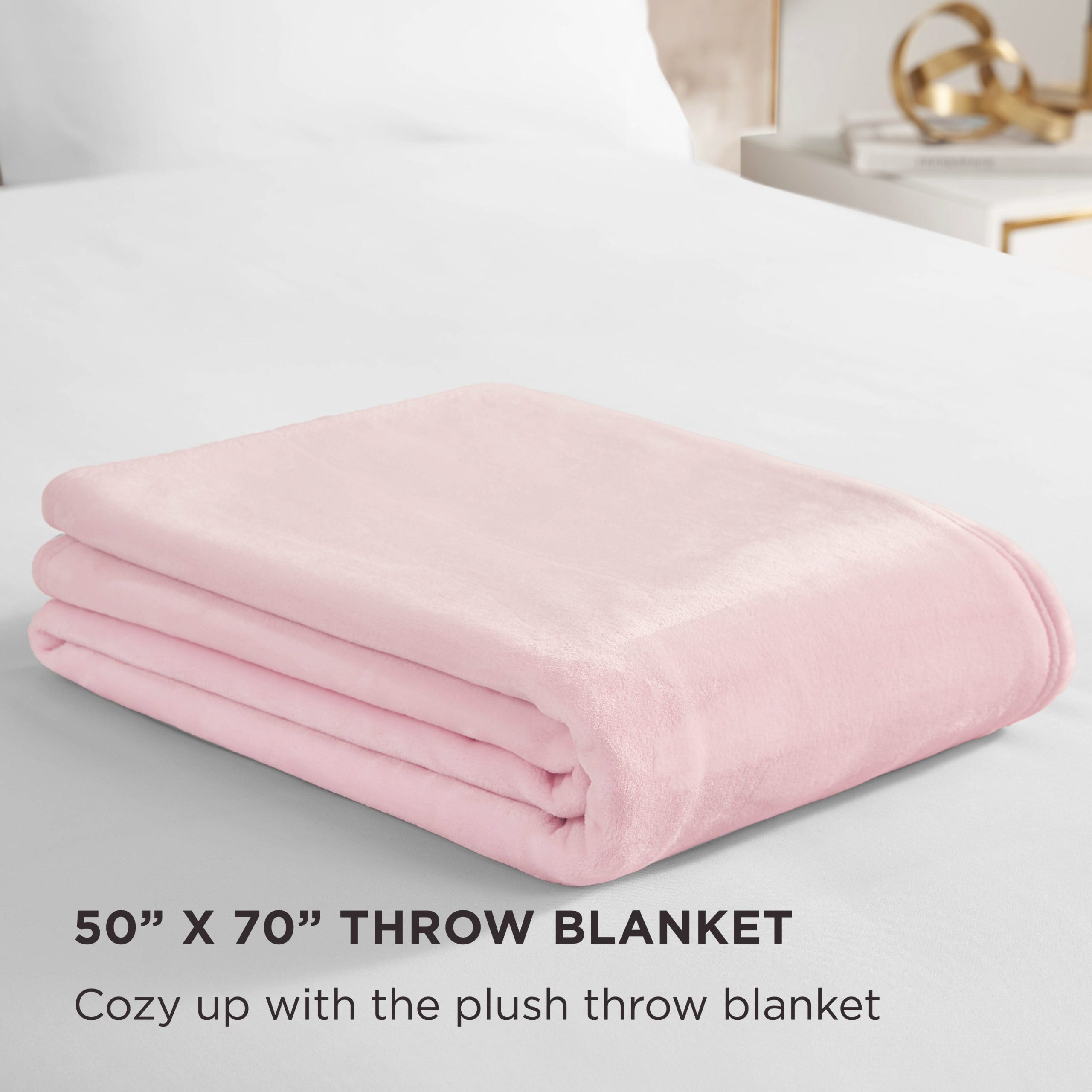 Solid Plush Throw Blanket - Image 2