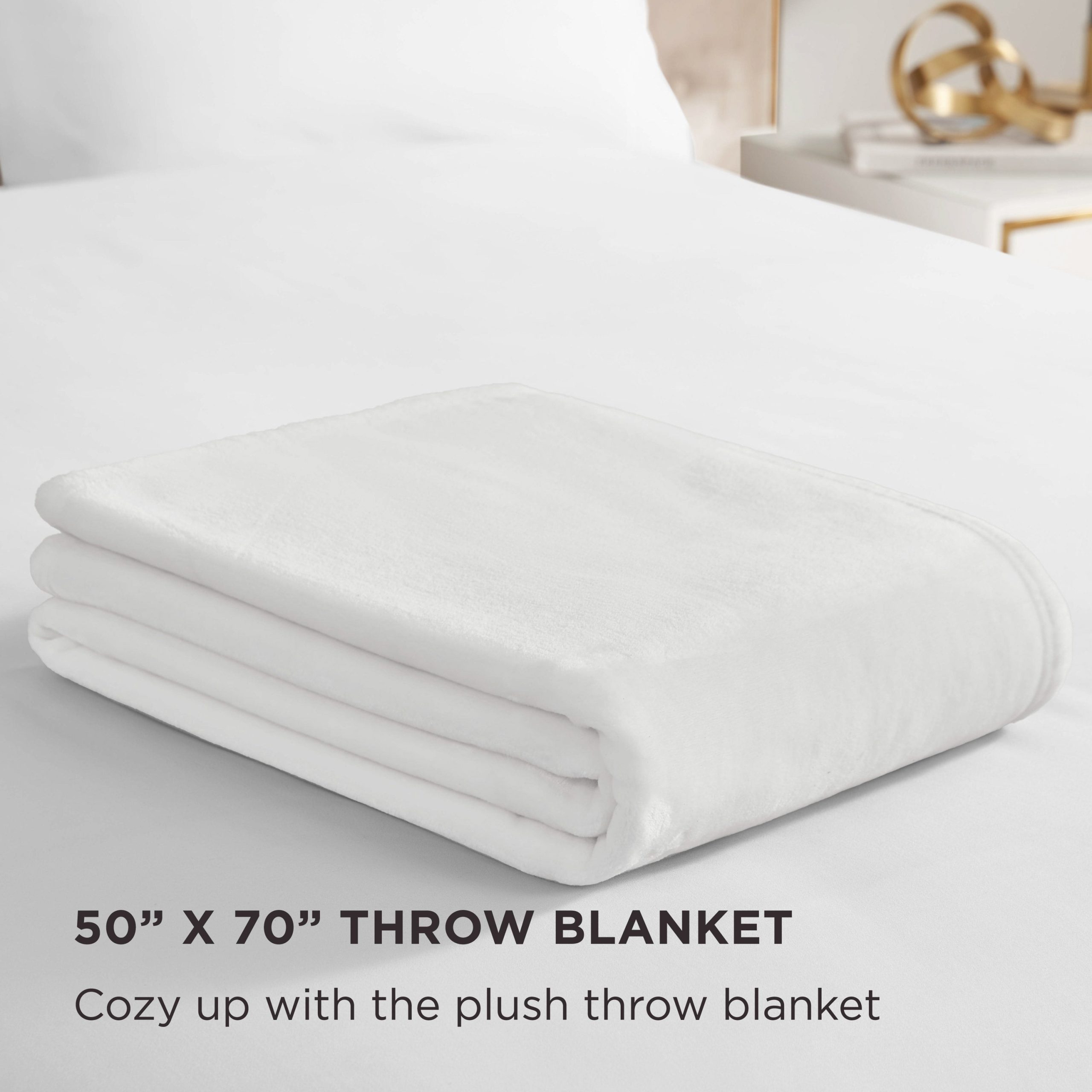 Solid Plush Throw Blanket - Image 2