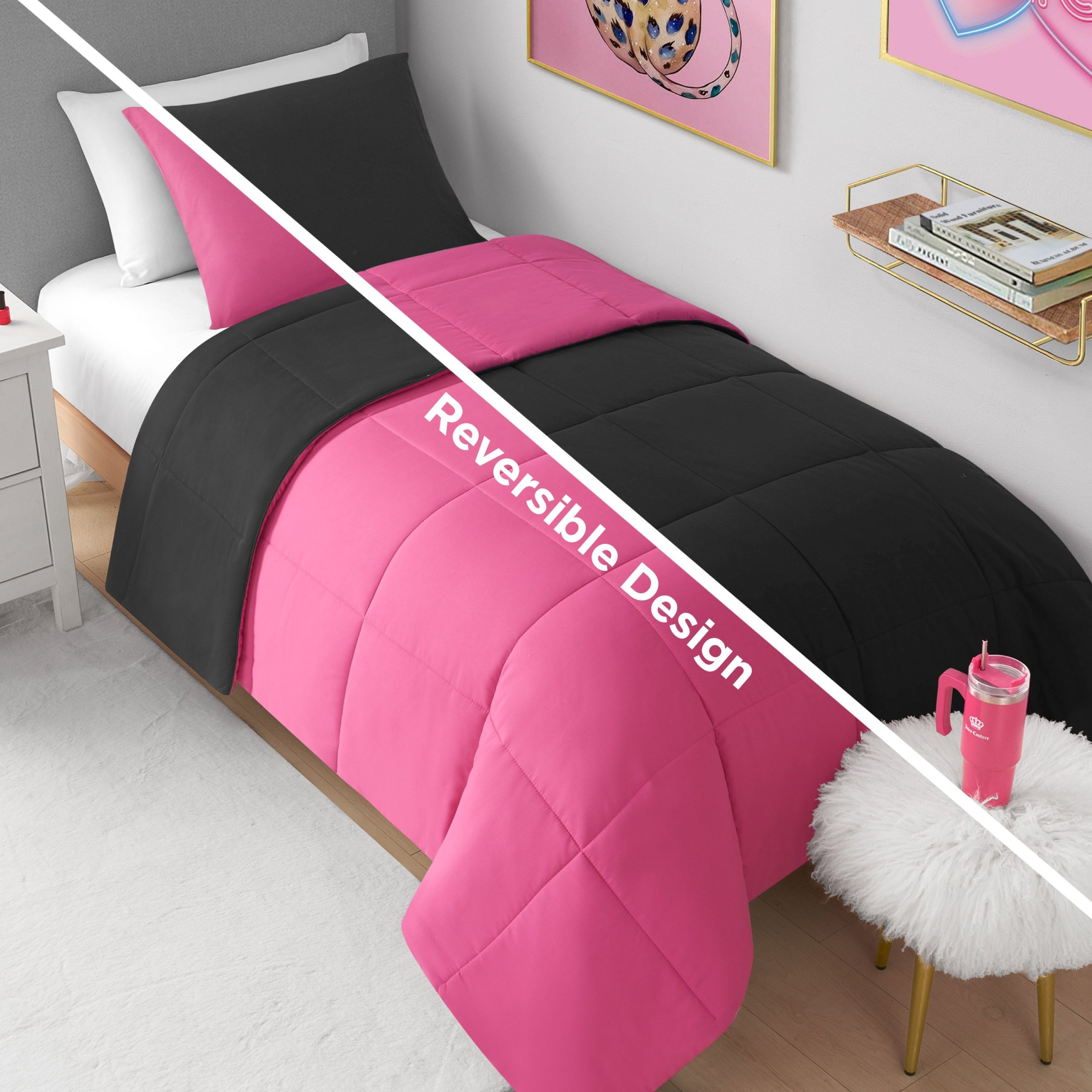 Box Stitch Reversible Comforter Set - Image 5