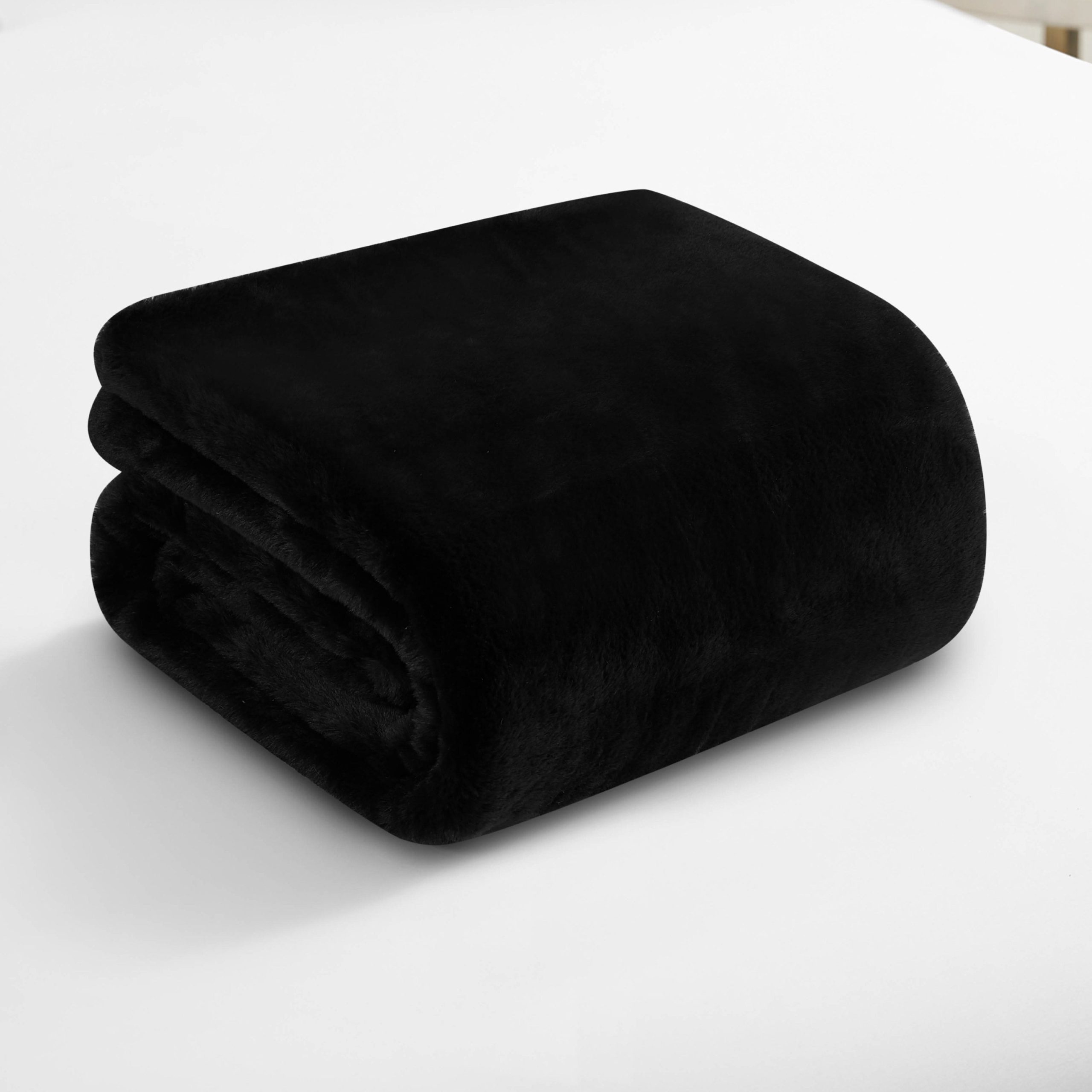 Solid Rabbit Mink Faux Fur Throw Blanket - Image 3