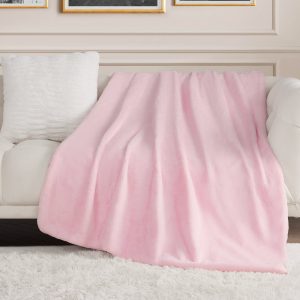 Solid Rabbit Mink Faux Fur Throw Blanket