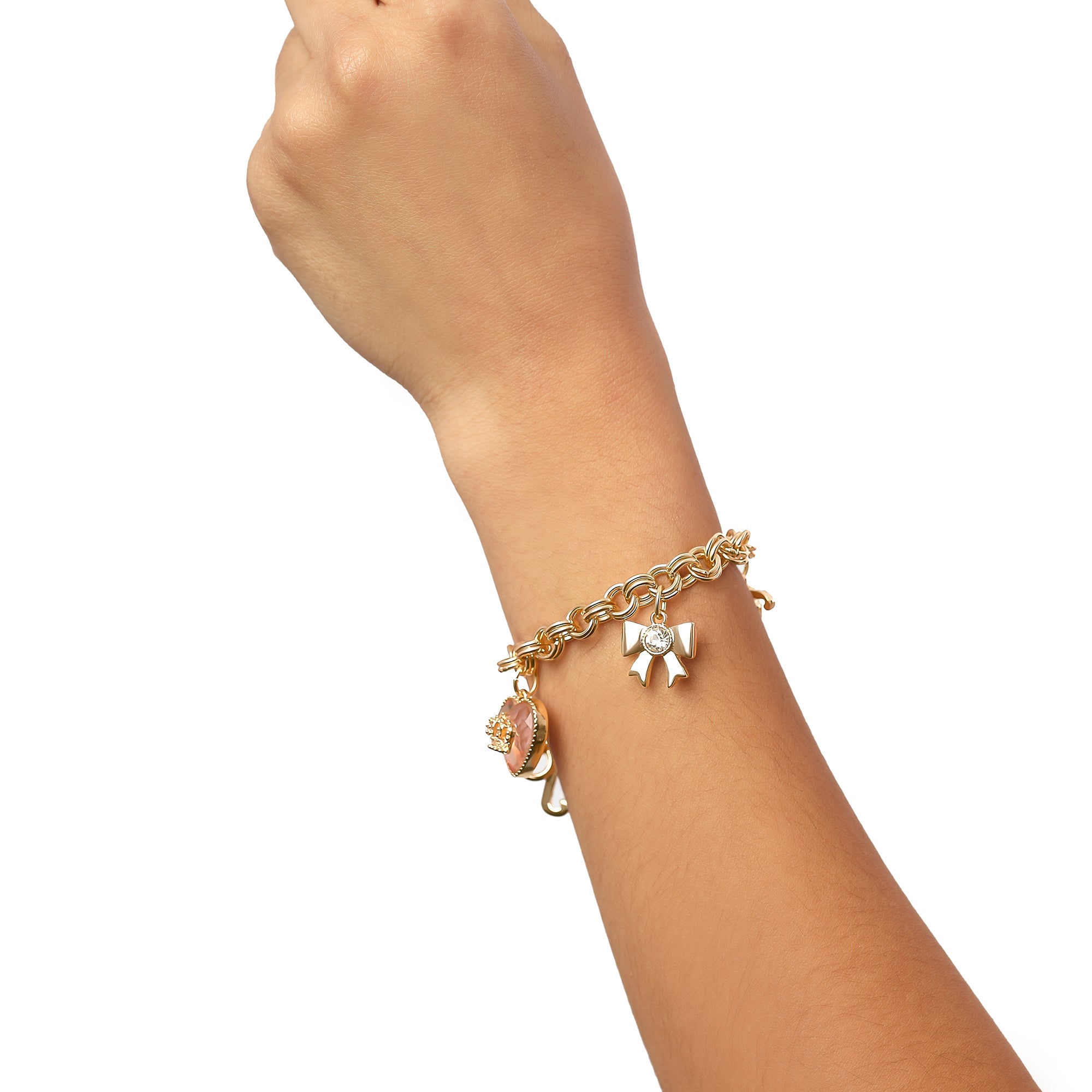 Charm Bracelet with Bow and Pave Details - Image 4