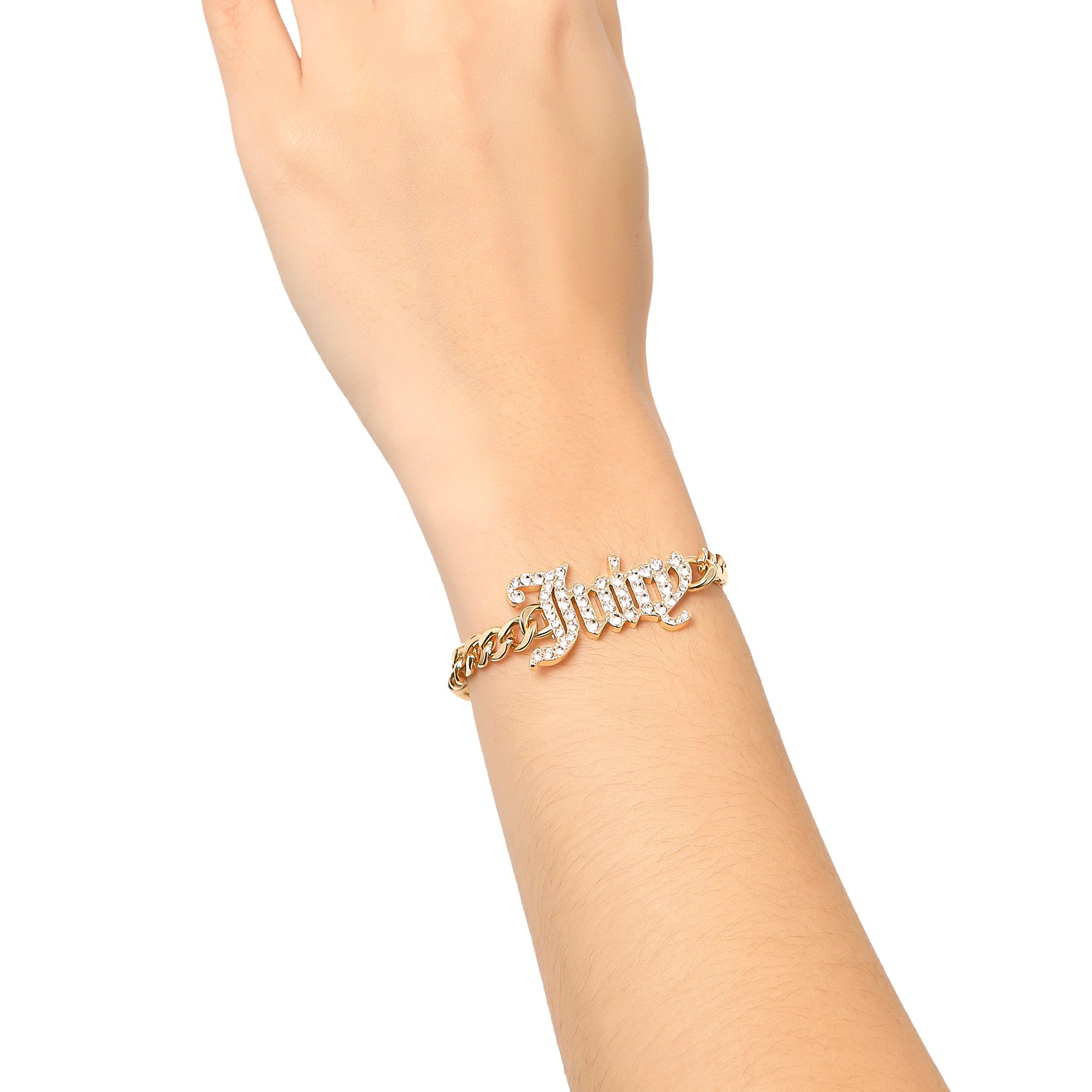 Juicy Script Crystal Chain Bracelet - Image 3