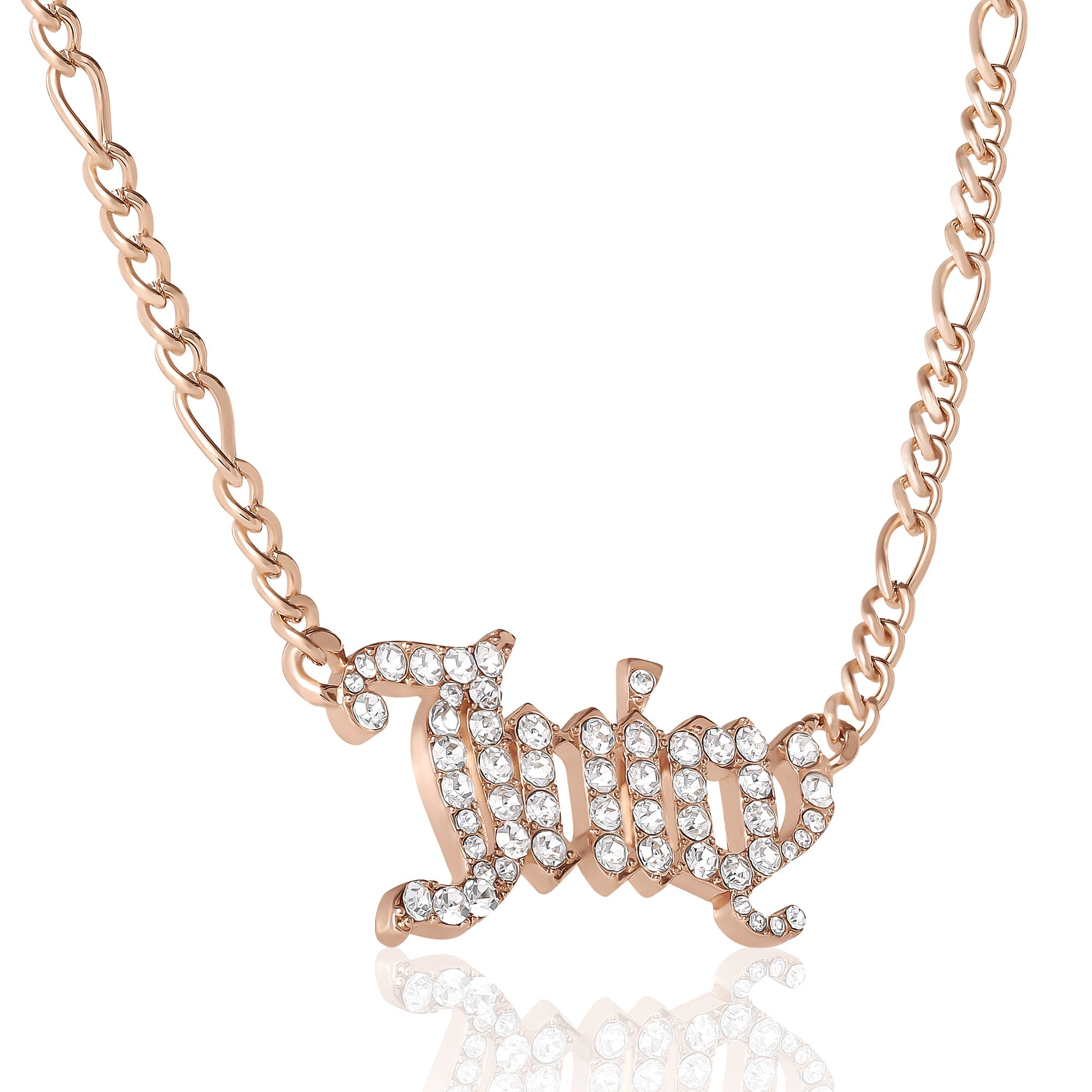 Juicy Script Crystal Chain Necklace - Image 2