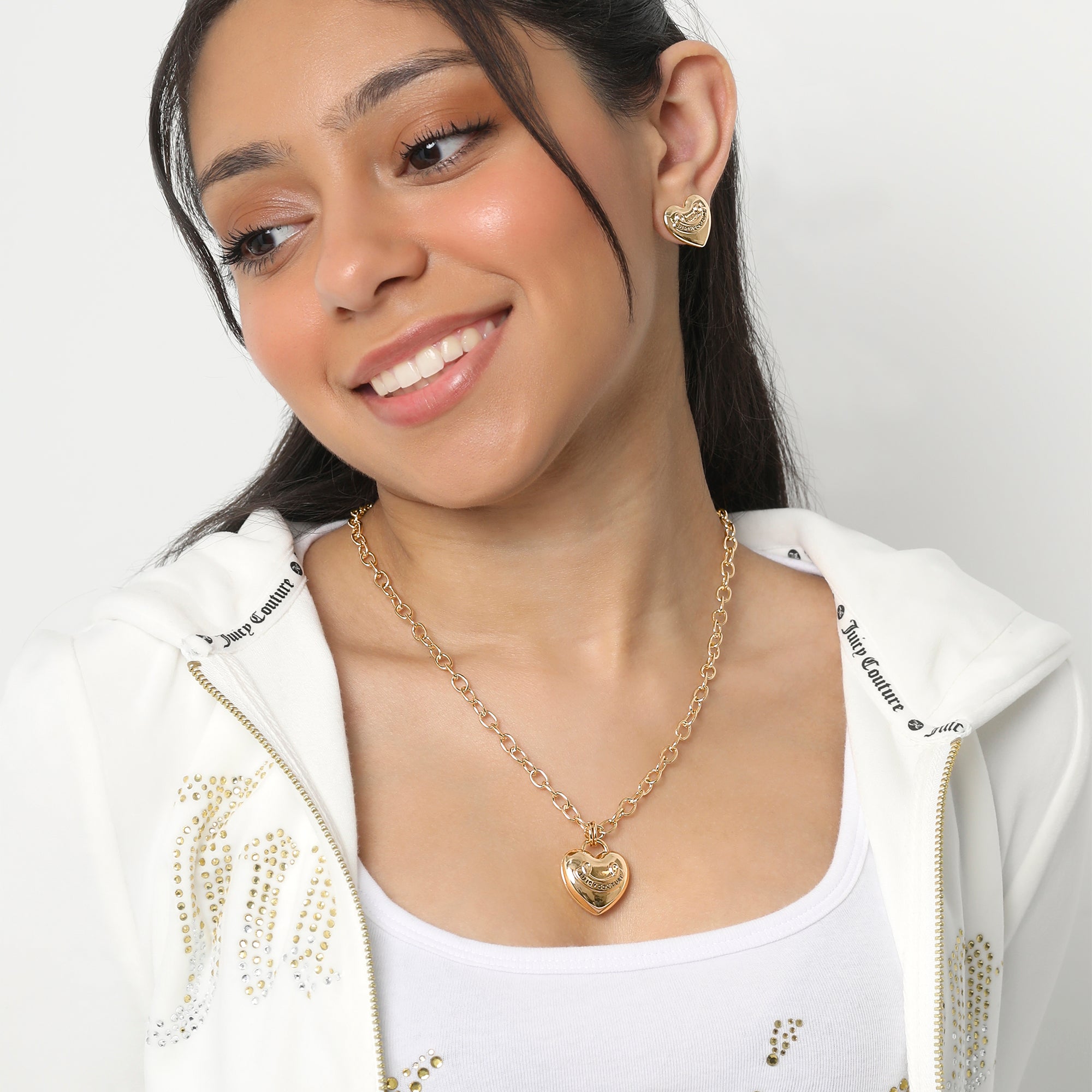 Puffed Heart Pendant Necklace - Image 3