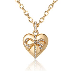 Gold-Tone Heart Charm Necklace