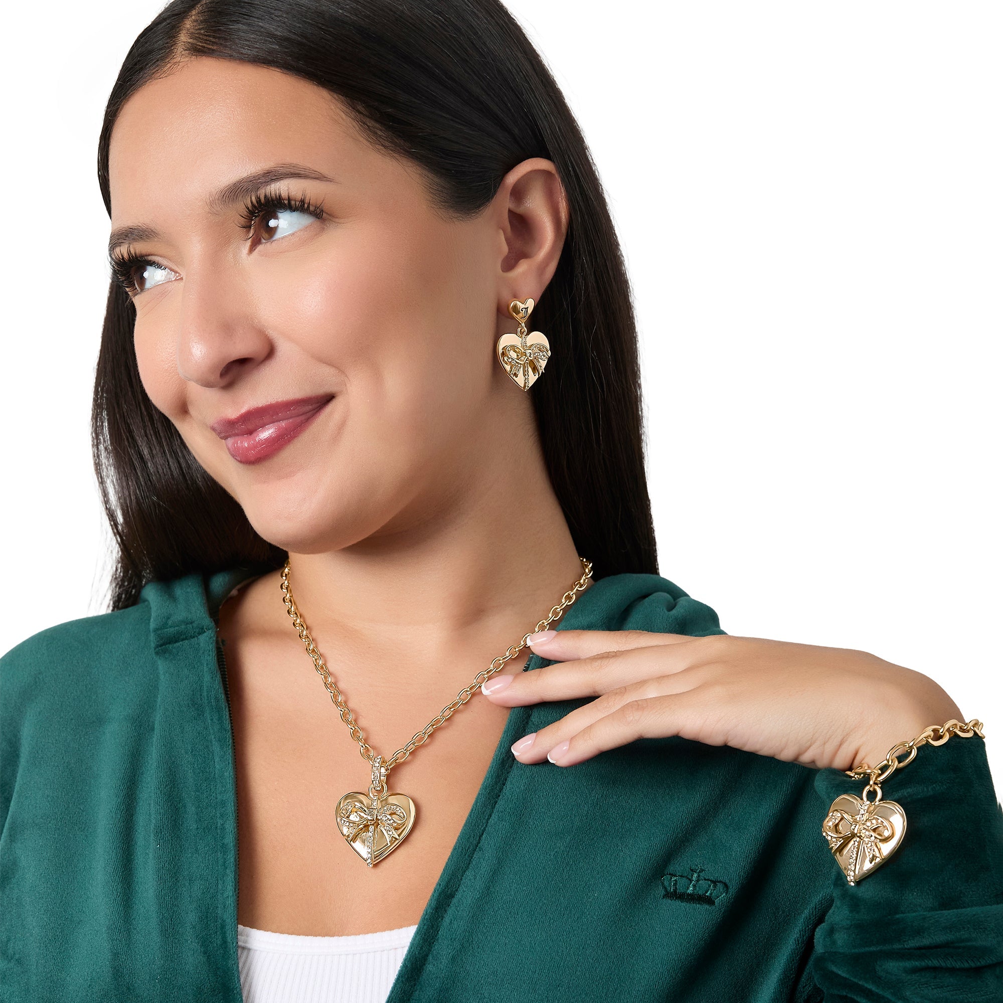 Gold-Tone Heart Charm Necklace - Image 2