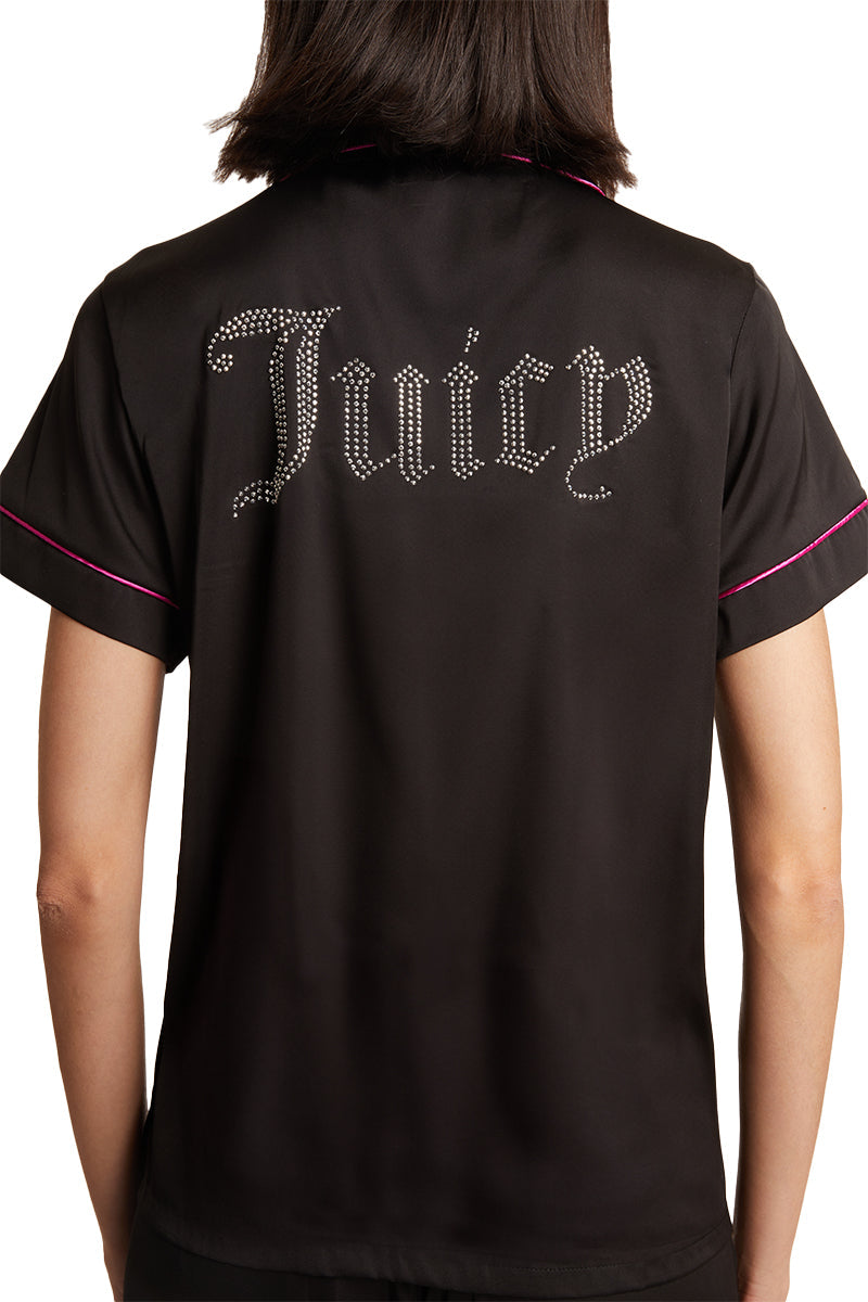 Satin Short Sleeve Notch Collar PJ Set - Image 5