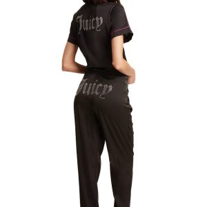 Satin Short Sleeve Notch Collar PJ Set