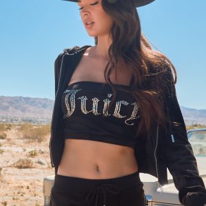 Big Bling Velour Tube Top