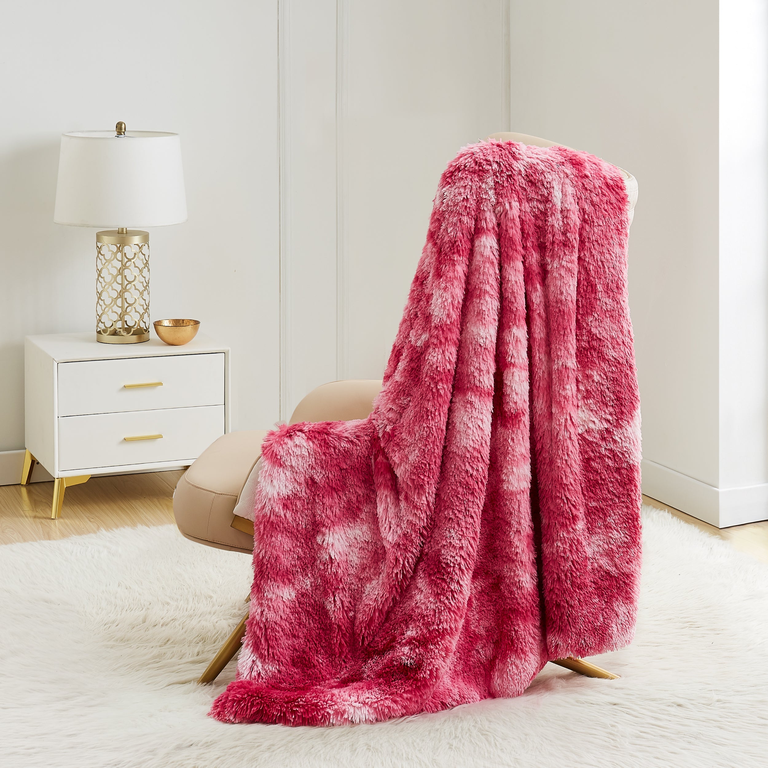 Shaggy Faux Fur Plush Blanket - Image 2
